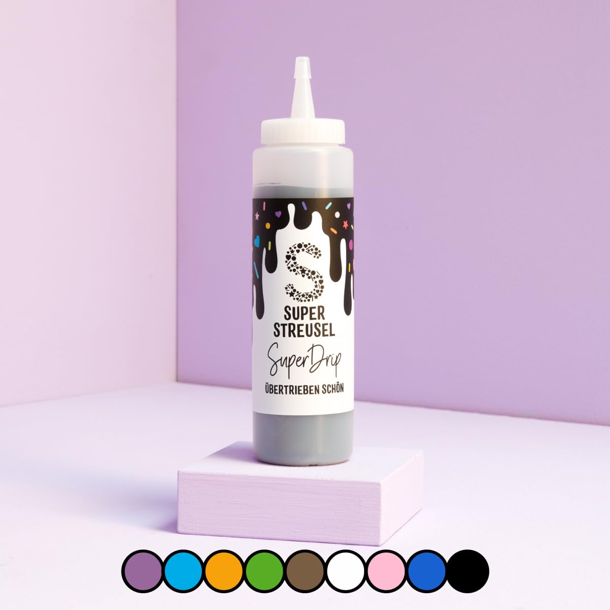 Super Drip Schwarz Kuchenglasur Cake Melts Schokolade 300g | Drip Cake Glasur Zuckerschrift für Kuchen Kekse Plätzchen Eis Muffin Torten uvm. | Cake Drip Flasche | Icing Dekoration (Schwarz) Angebot bei HelloDeals