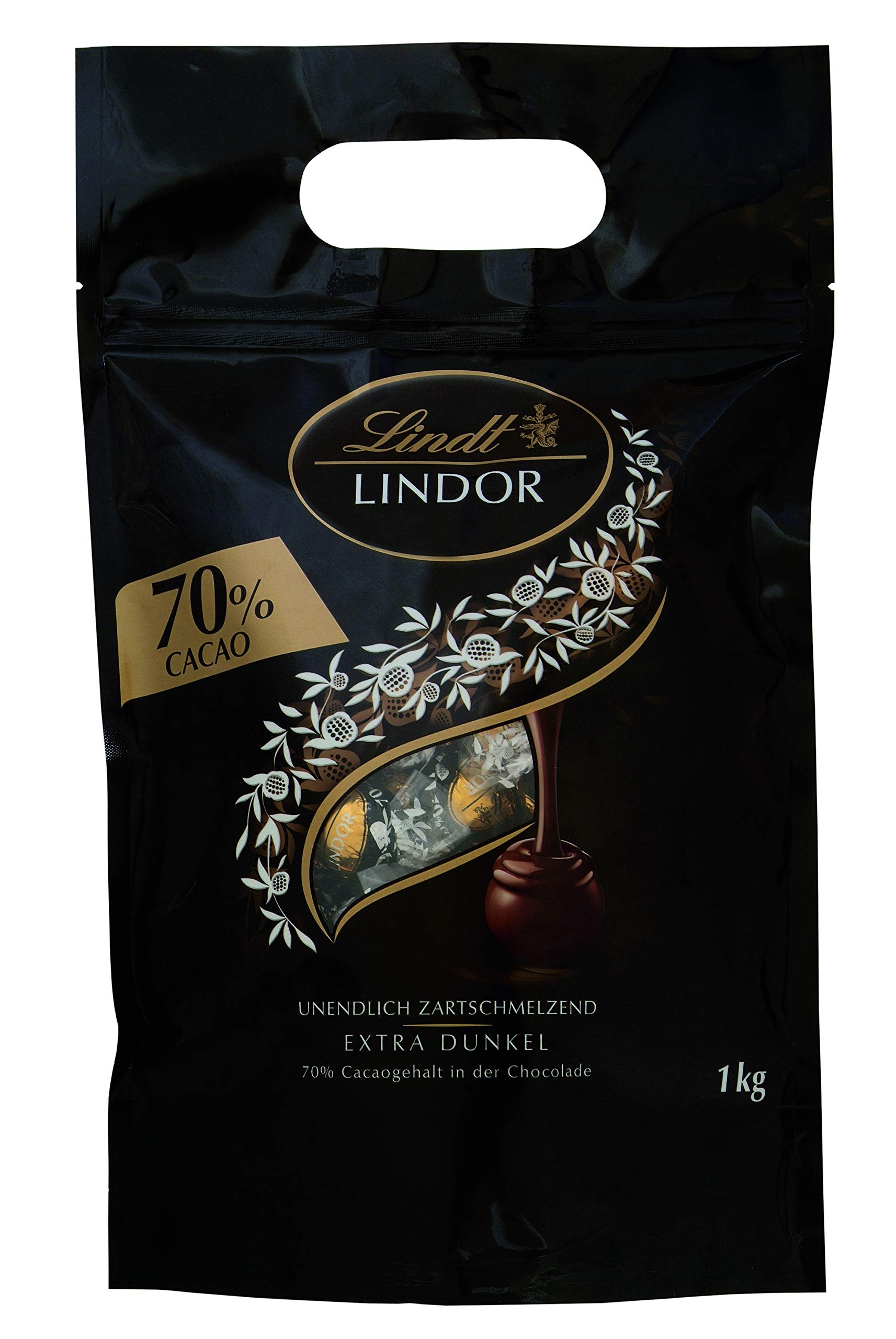Lindt LINDOR Schokoladen Kugeln Extra Dunkel | ca. 80 Kugeln Edelbitterschokolade feinherb | dunkle Schokolade mit 70% Kakao | Großpackung, Pralinen-Geschenk | 1kg (1er Pack) Dark 70% 1 kg (1er Pack) Angebot bei HelloDeals