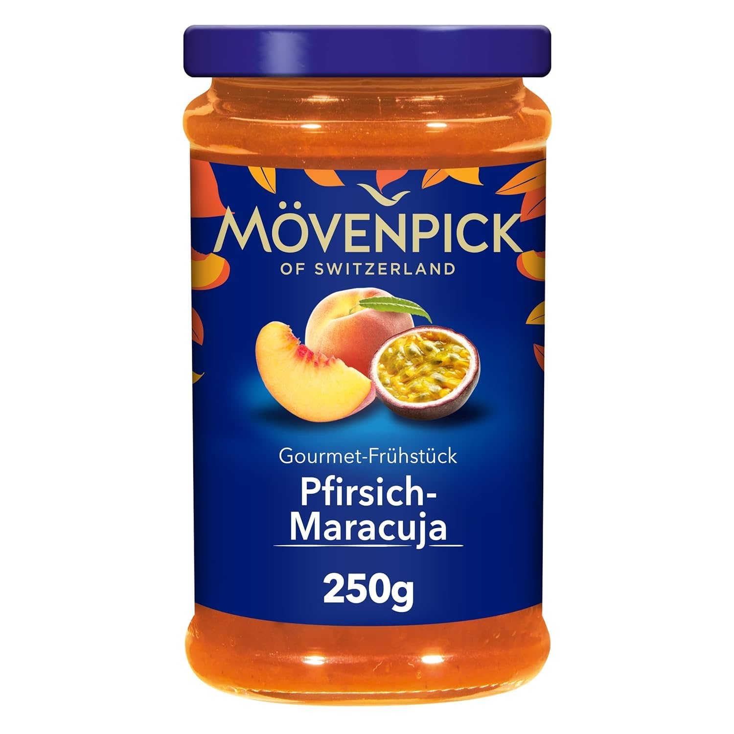 Mövenpick Gourmet-Frühstück Pfirsich-Maracuja, Premium Fruchtaufstrich von hoher Qualität, 250 g Angebot bei HelloDeals