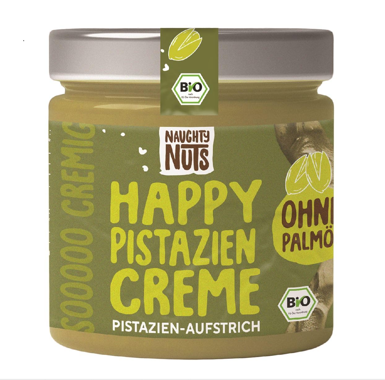 Naughty Nuts Happy Pistazien Crem – Vegane, 100% Natürlich, Ohne Palmöl & Zucker - 200 g Angebot bei HelloDeals
