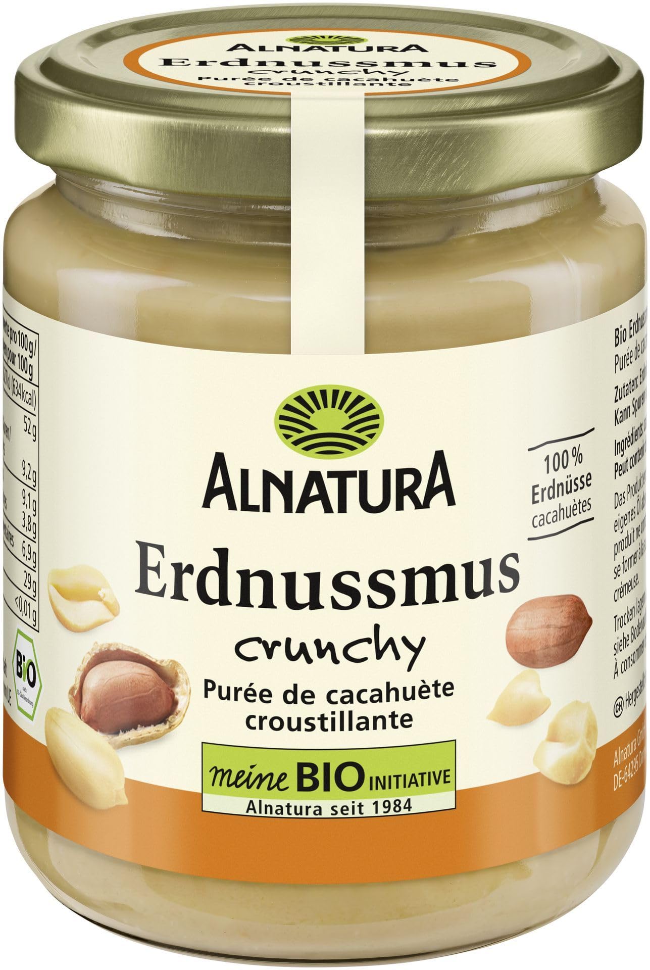 ALNATURA Erdnuss Mus crunchy mit Erdnussstuckchen 250g Angebot bei HelloDeals