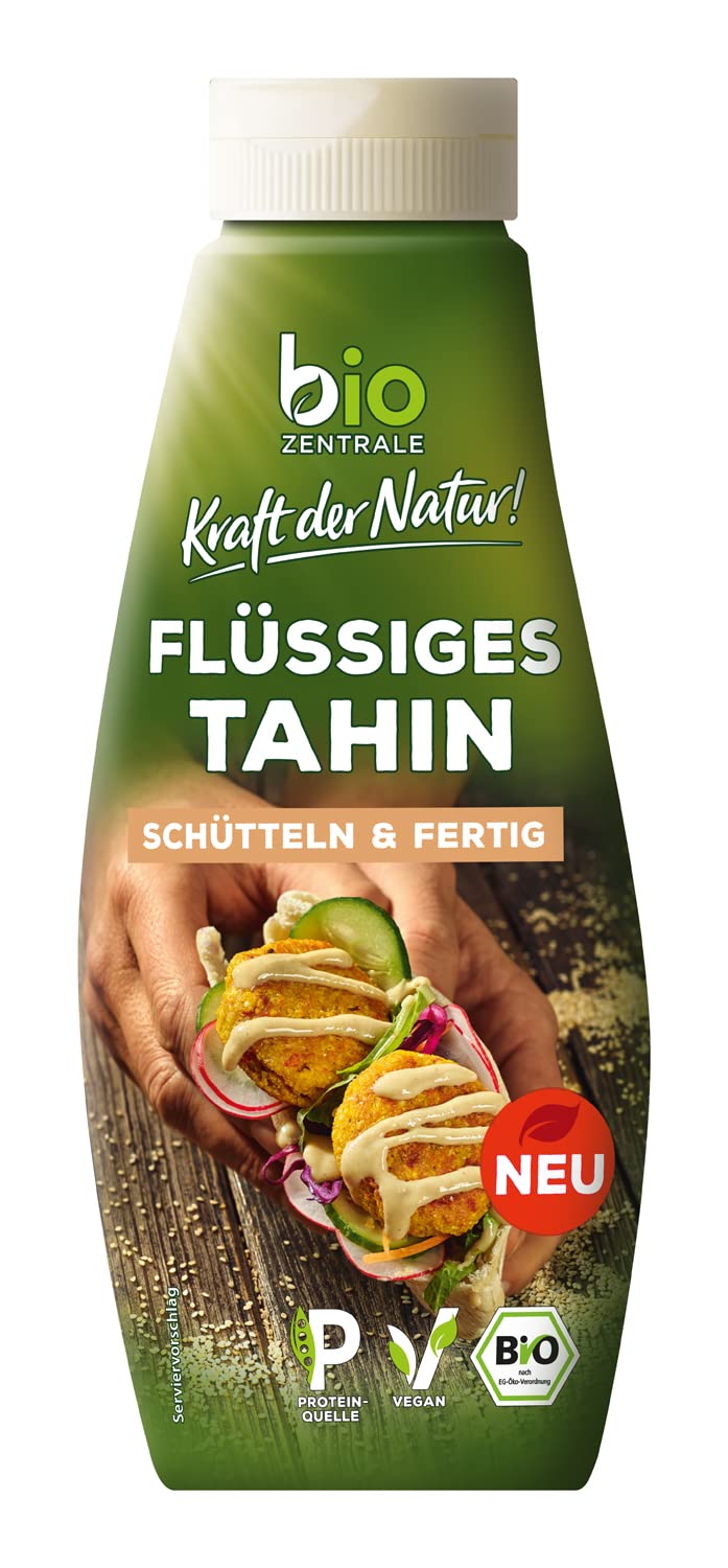 biozentrale flüssiges Tahin | 310 g | vegan & glutenfrei | in der Squeezeflasche, schütteln & fertig | Proteinquelle | Sesampaste als Topping für Bowls oder zum Verfeinern von Dips 310g Angebot bei HelloDeals