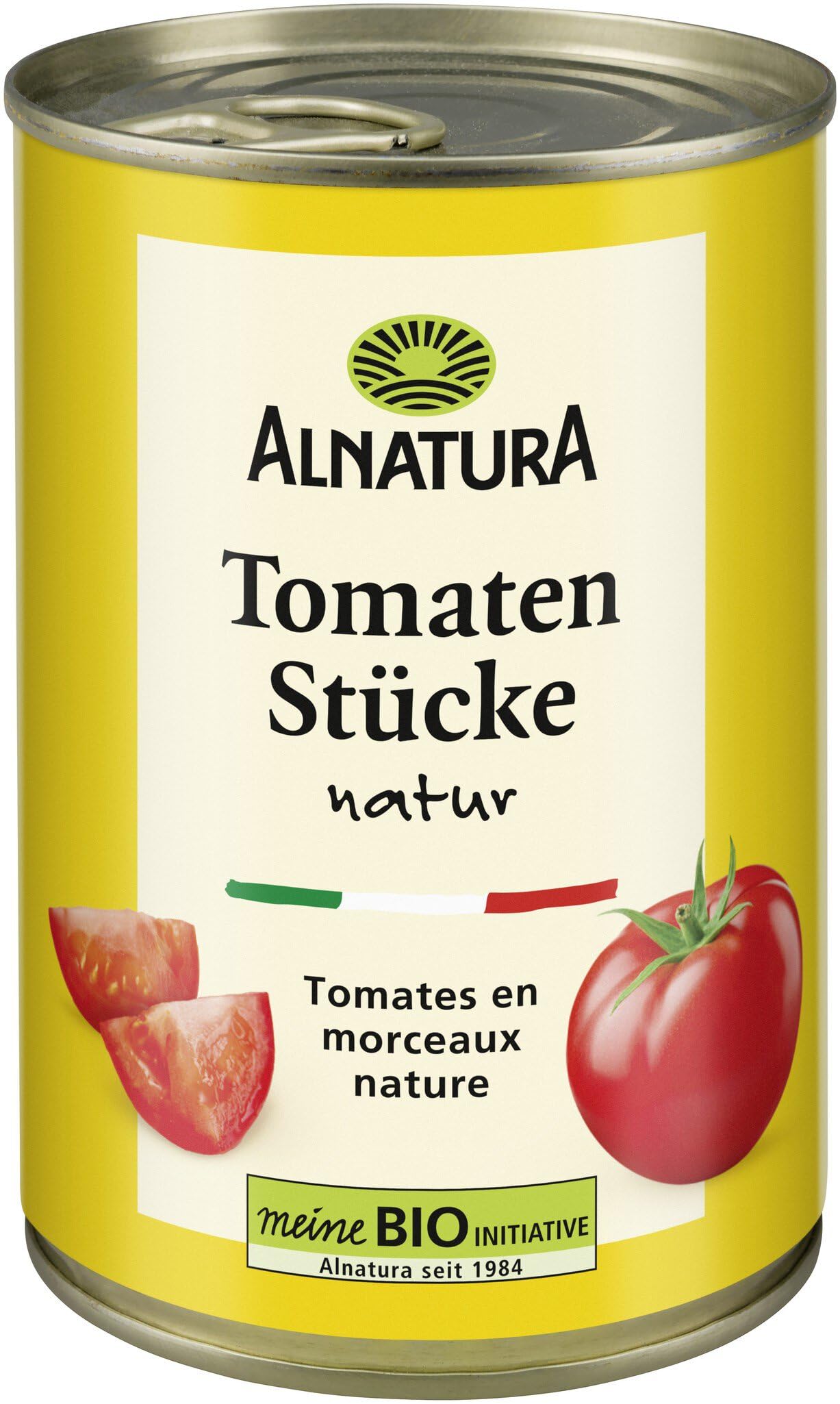 Alnatura Bio Tomatenstücke Natur, 1 x 400 g, Abtropfgewicht 1 x 240 g 240 g (1er Pack) Angebot bei HelloDeals