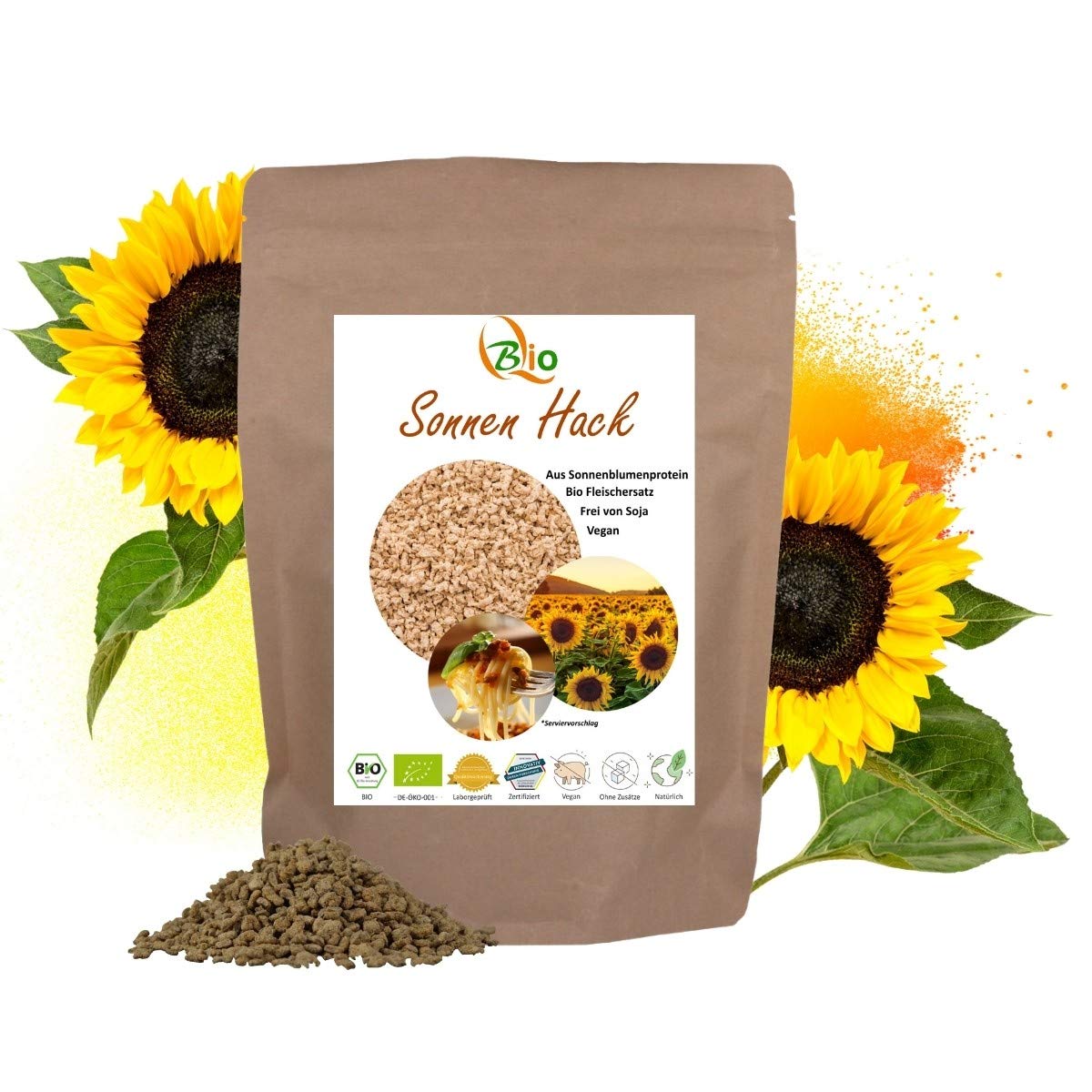 Fleischersatz aus BIO Sonnenblumenprotein – BIOTICANA® veganer Hackfleischersatz – 500 g Vorteilspack – 50% Protein, Low Fat & wenig Kohlenhydrate – Frei von Soja & Zusatzstoffen - Beliebt & lecker Angebot bei HelloDeals