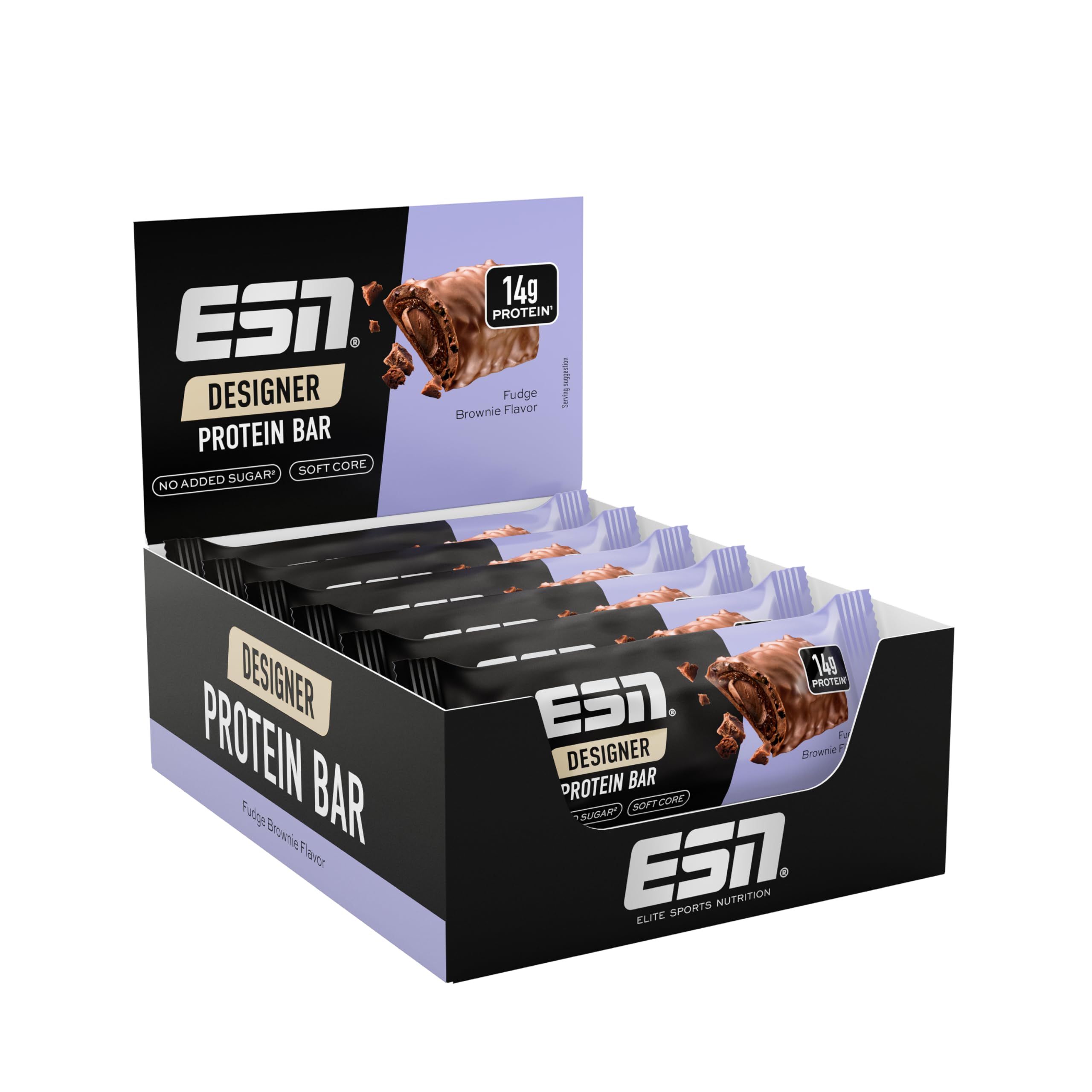 ESN Designer Bar Box, Fudge Brownie, 12 x 45 g, der ideale Snack mit bis zu 14 g Protein pro Riegel - made in Germany Angebot bei HelloDeals