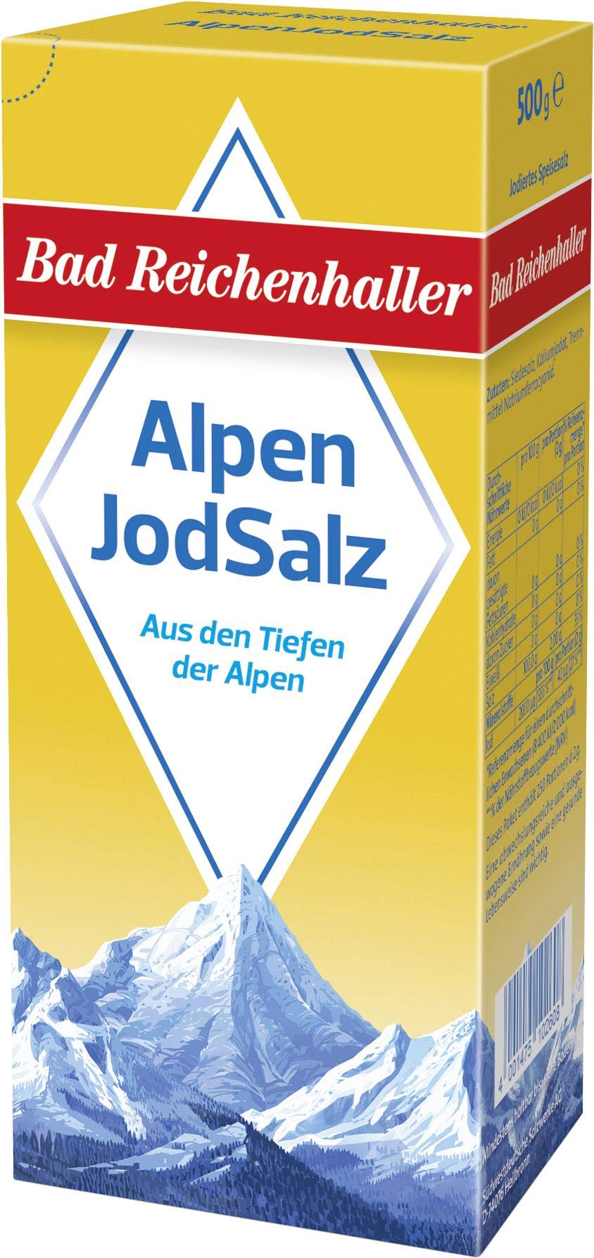 Bad Reichenhaller Marken JodSalz Reines Alpensalz aus Natursole, 500 gramm Angebot bei HelloDeals