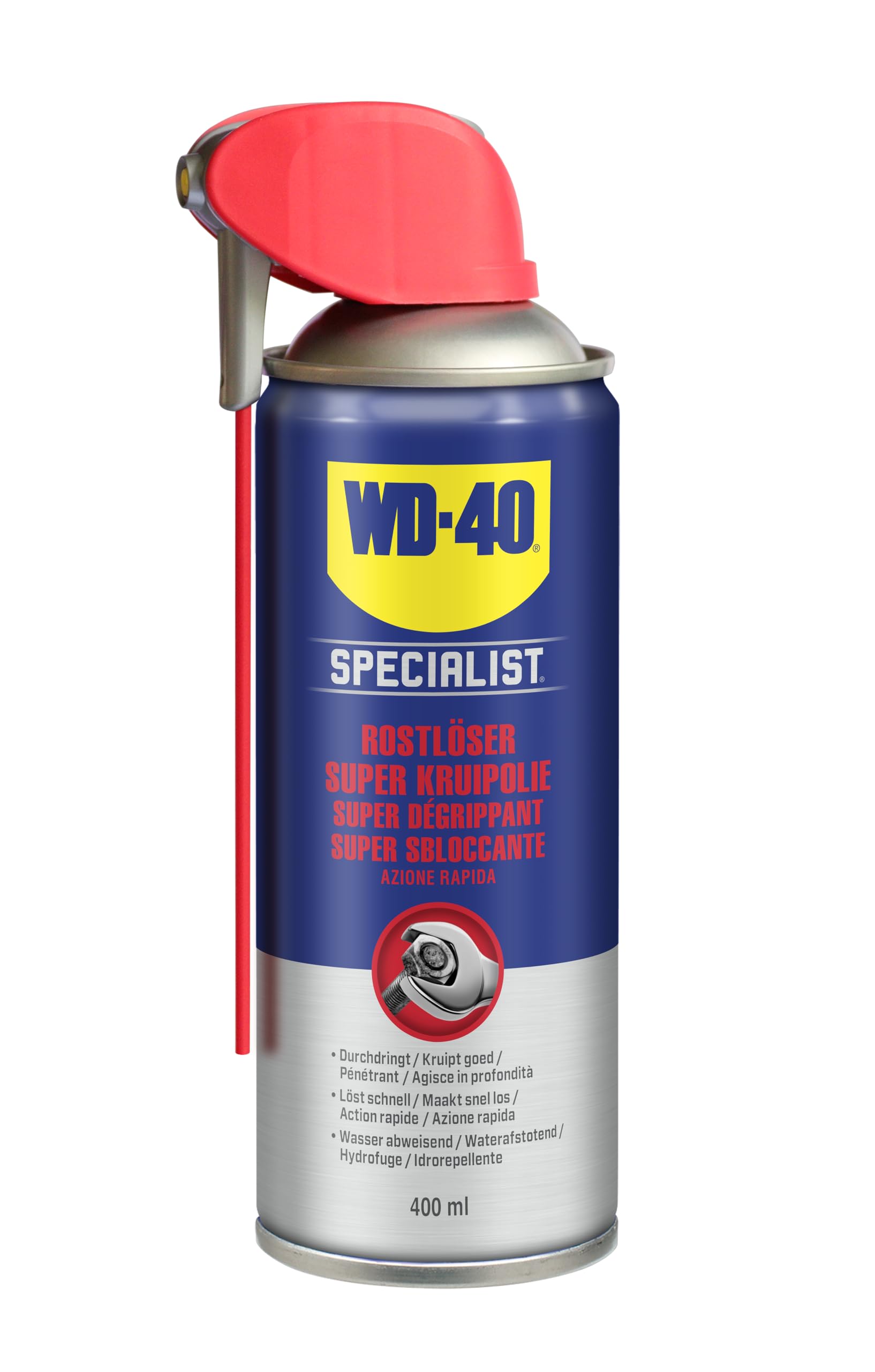 WD-40 Specialist Rostlöser 400 ml – Kriechöl mit Tiefenwirkung für festsitzende Schrauben und Metallteile, löst Rost in Sekunden, verdrängt Feuchtigkeit, hinterlässt langanhaltenden Korrosionsschutz 400ml Angebot bei HelloDeals