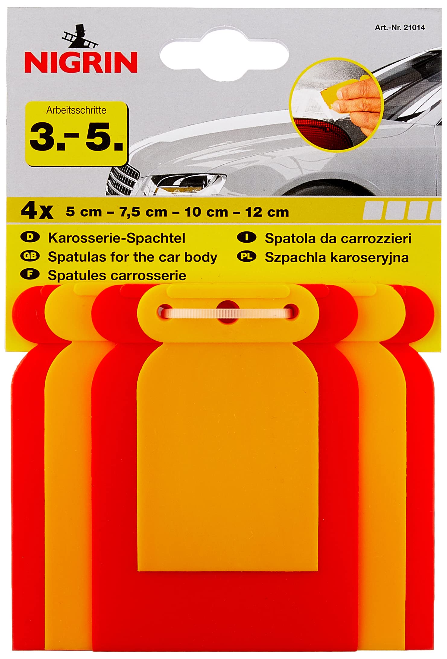 NIGRIN Karosserie-Spachtelsatz, 4-teilig 1 Packung Angebot bei HelloDeals