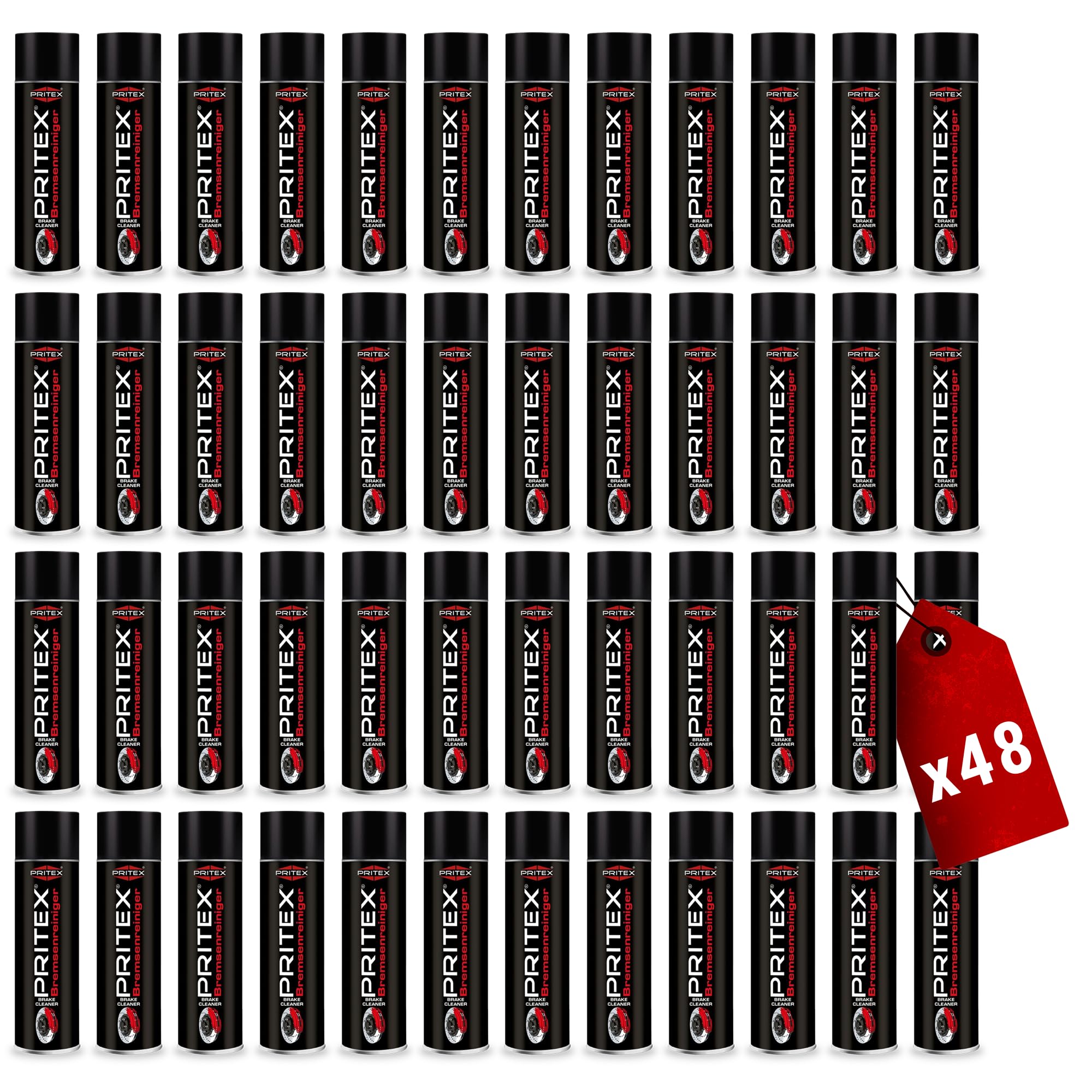 PRITEX – Bremsenreiniger Spray 48 x 500 ml – Auto Teilereiniger zur Entfettung von Bremsen, Kupplungen, Motor- & Maschinenteilen – rückstandsfrei & umweltneutral 48 Dosen Angebot bei HelloDeals