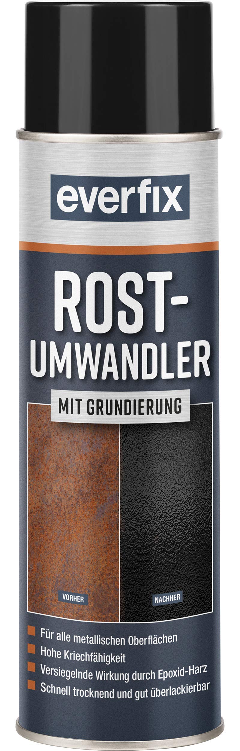Everfix Rostumwandler Spray mit Grundierung (500 ml) Rostentferner für Metall - Rost entfernen an Auto, Fahrrad, Zaun, etc. 500 ml Spray Angebot bei HelloDeals