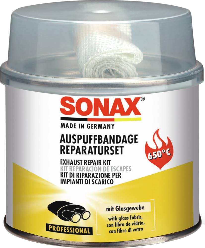 SONAX AuspuffReparaturSet (200 g) verschließt größere Risse, Löcher & undichte Stellen dauerhaft, schnell & absolut gasdicht | Art-Nr. 05531410 Angebot bei HelloDeals