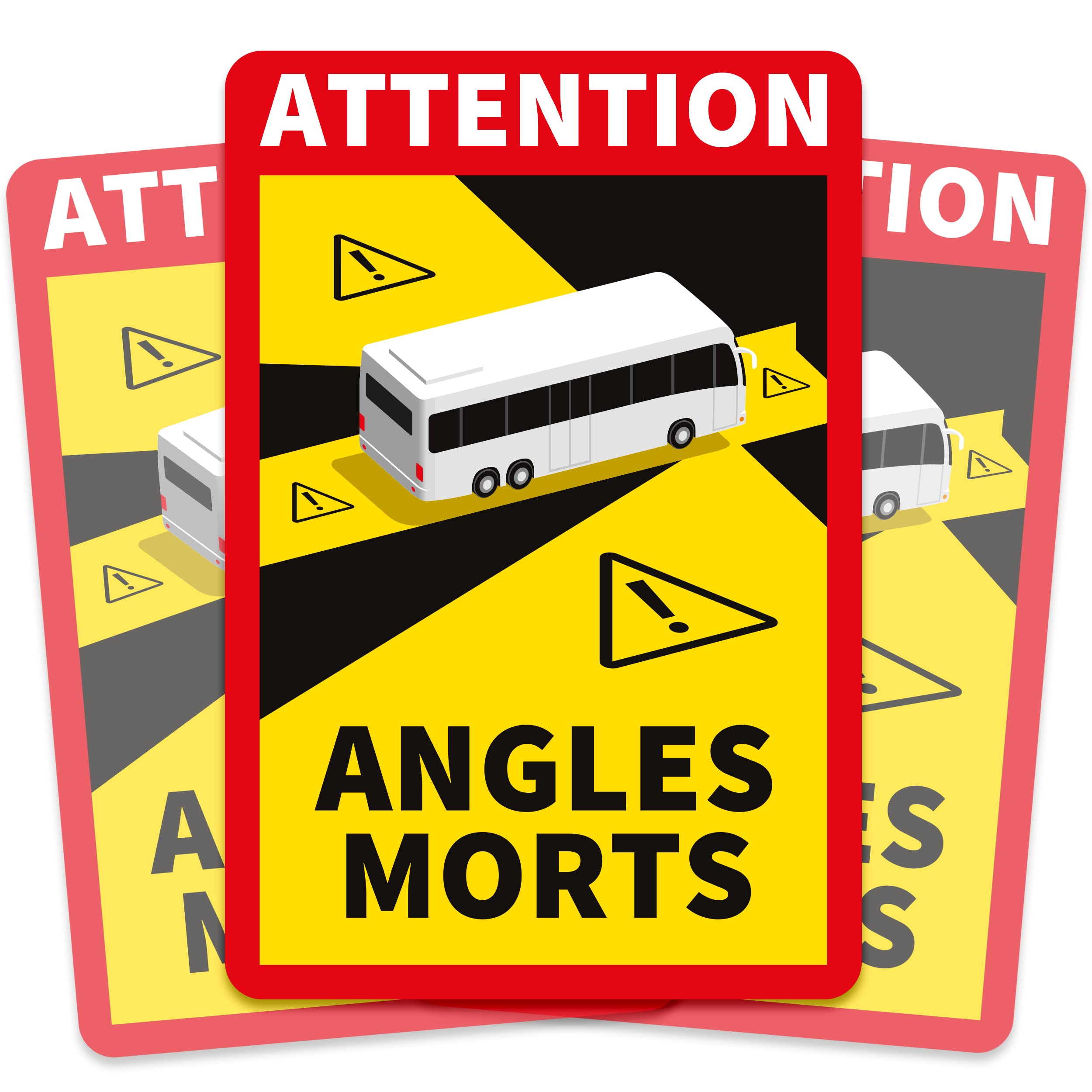 3er Set Wohnmobil Toter Winkel Aufkleber (17 x 25 cm) - Verpflichtend für Frankreich - Angles Morts für Bus Für Womo / Bus 17 x 25 cm Angebot bei HelloDeals