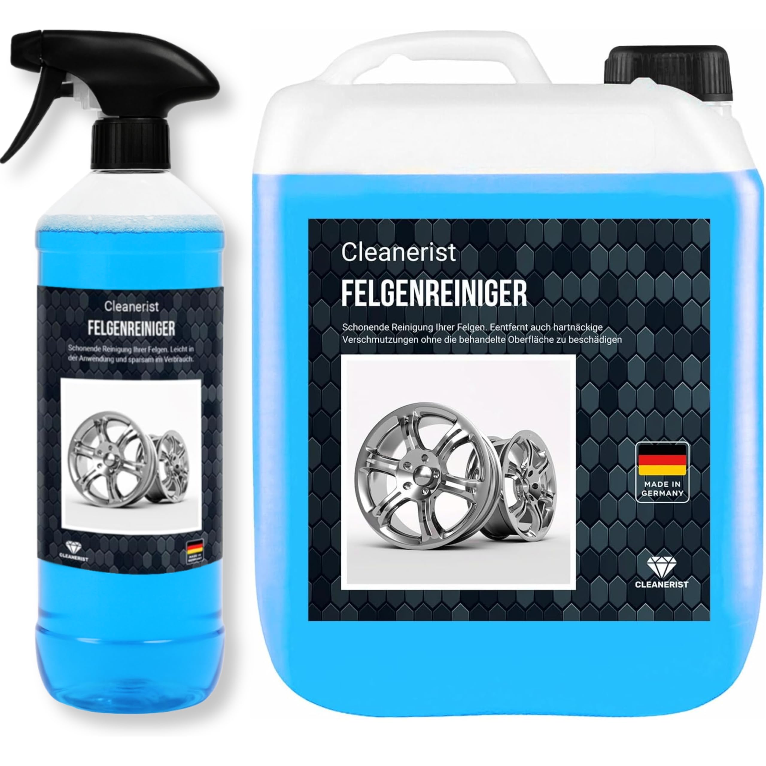 Cleanerist | 5 + 1 Liter Felgenreiniger AP02 für Alufelgen & Stahlfelgen - säurefrei mit höchster Materialverträglichkeit - für Leichtmetallfelgen und Aluminiumfelgen am Auto, PKW, LKW, Transporter 5 l (1er Pack) + 1 l (1er Pack) Angebot bei HelloDeals