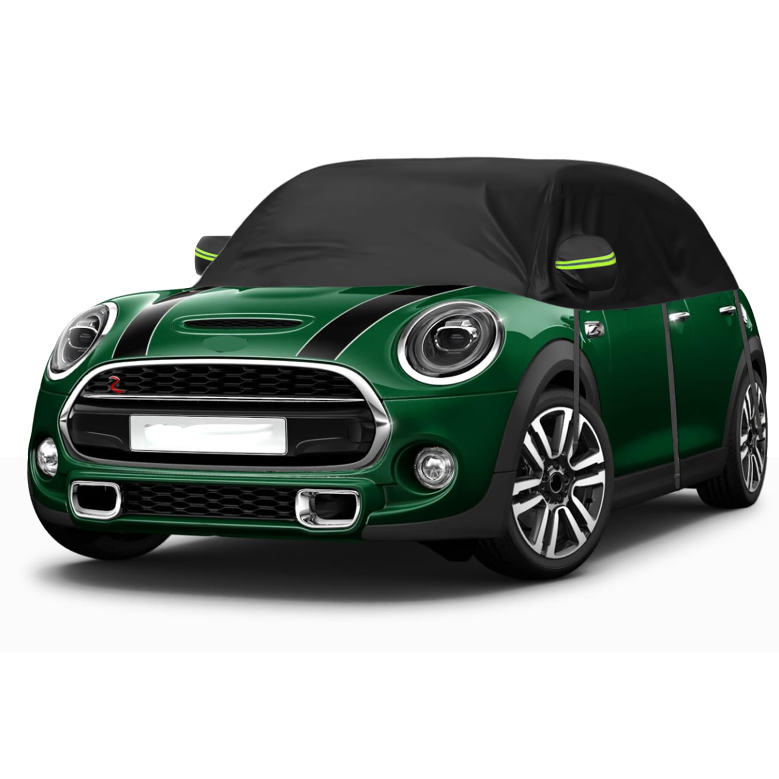 Autoabdeckung Wasserdicht Ersatz für Mini Cooper 3 Door 2000-2025, Sonnenfest Hälfte Autoabdeckung, Halbgarage UV Beständige Halbe Auto Abdeckplane Staubdicht Schneefest Outdoor Indoor Schwarz Maßgeschneidert für Mini Cooper 3 door 2000-2025 Angebot bei HelloDeals