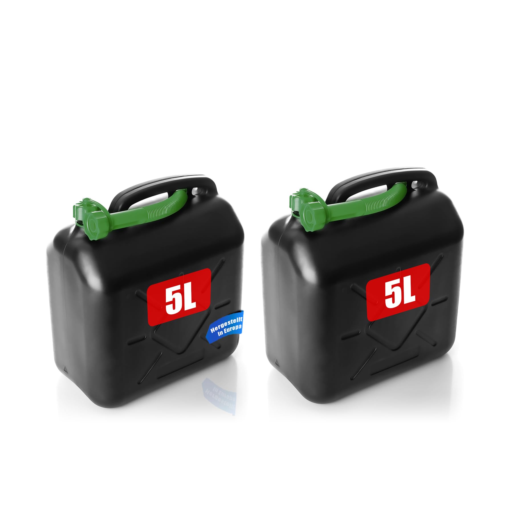 BigDean 2 Stück Benzinkanister 5L mit flexiblem Ausgießer - Kraftstoffkanister für Benzin & Diesel - UN-Zulassung handlicher Kanister Dieselkanister Reservekanister - Made in Europa Angebot bei HelloDeals