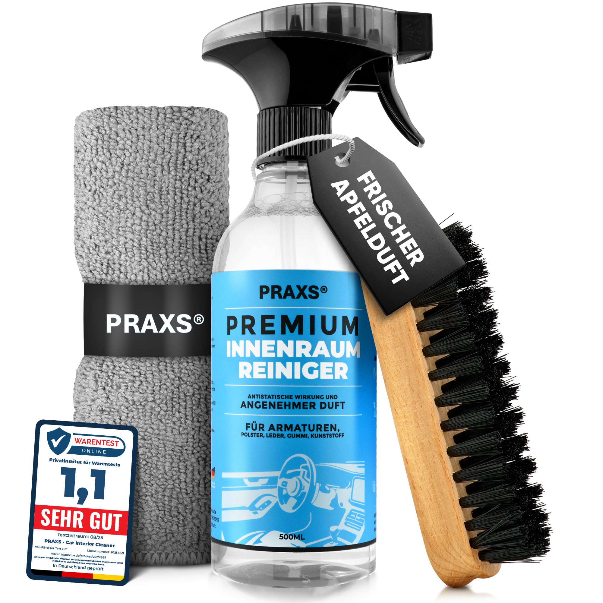 PRAXS® Innenraumreiniger Auto (500ml) - Cockpit Reiniger pH neutral - porentiefe Reinheit für Kunststoff, Polster, Leder - Auto Innenraum Reiniger, Cockpitpflege, Innenraumreiniger Angebot bei HelloDeals