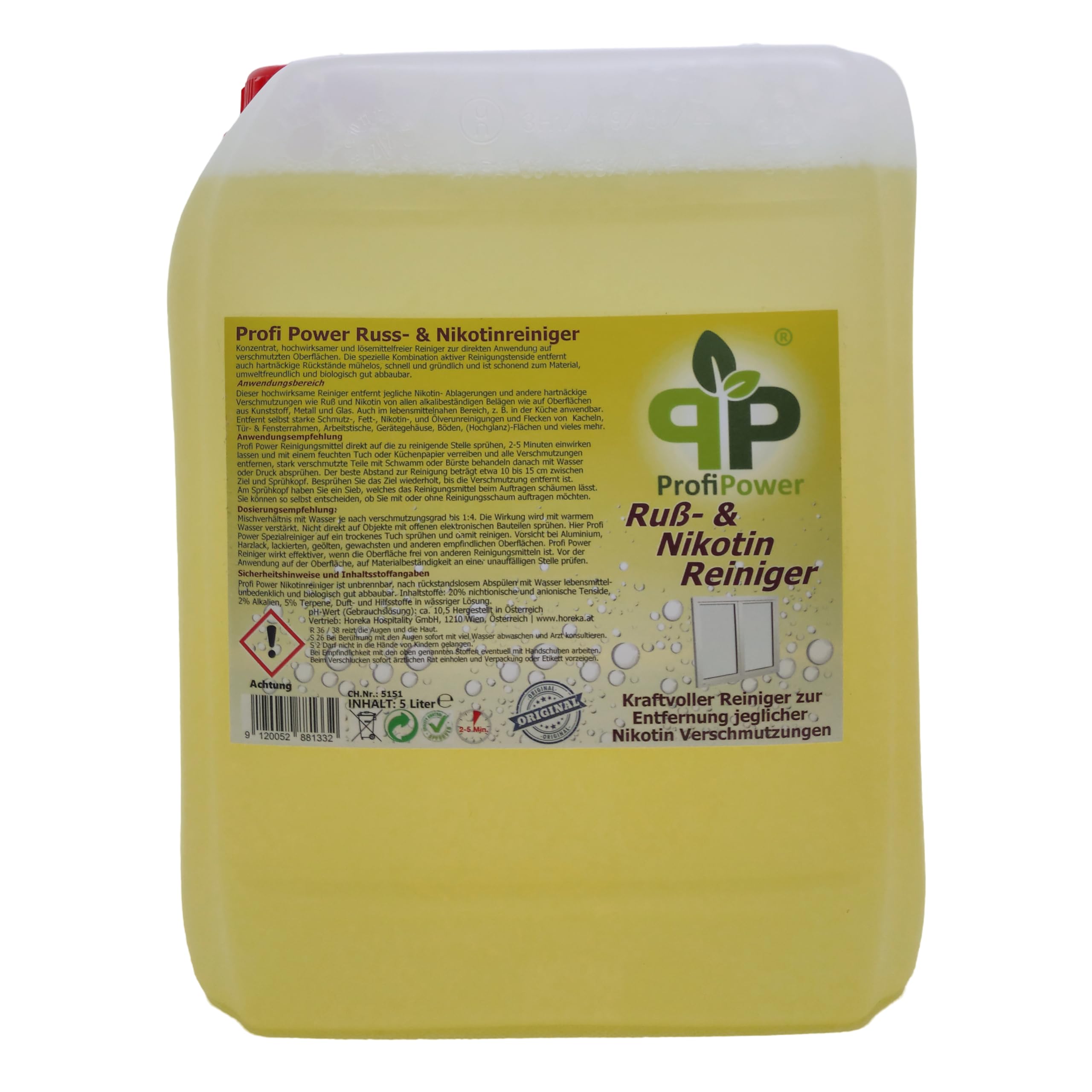 Russ- & Nikotinreiniger Profi Power (5L) - Nikotin Entferner – Ruß Entferner – Nikotin Entferner Reiniger – Küchenmöbel- Fensterrahmen Reiniger Angebot bei HelloDeals