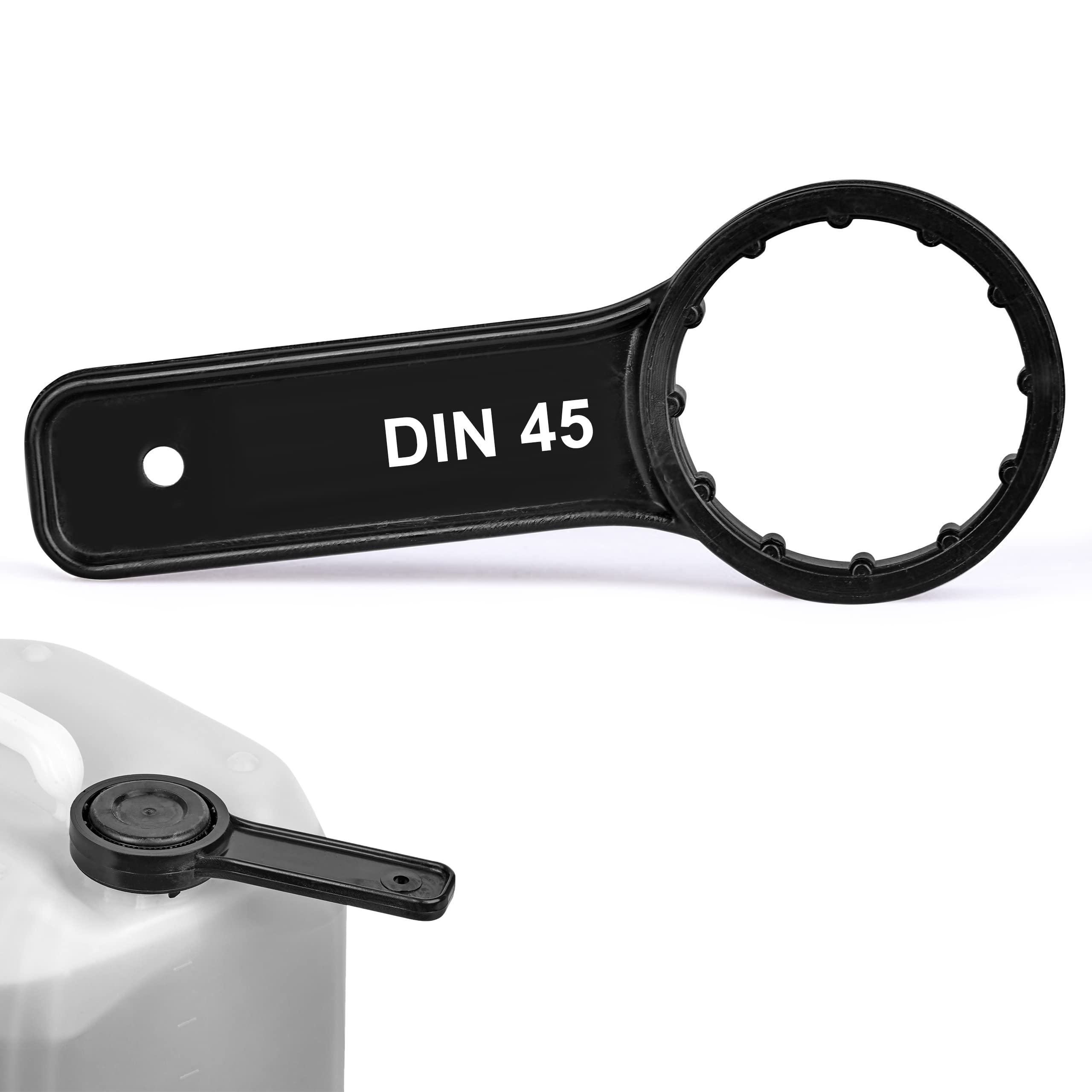 LABROTEC® Kanisterschlüssel DIN 45 der kleine Handschlüssel für 2/2,5/3/5/10/20 Liter Kanister. Einfache und praktische Schraubdeckelöffnung Angebot bei HelloDeals