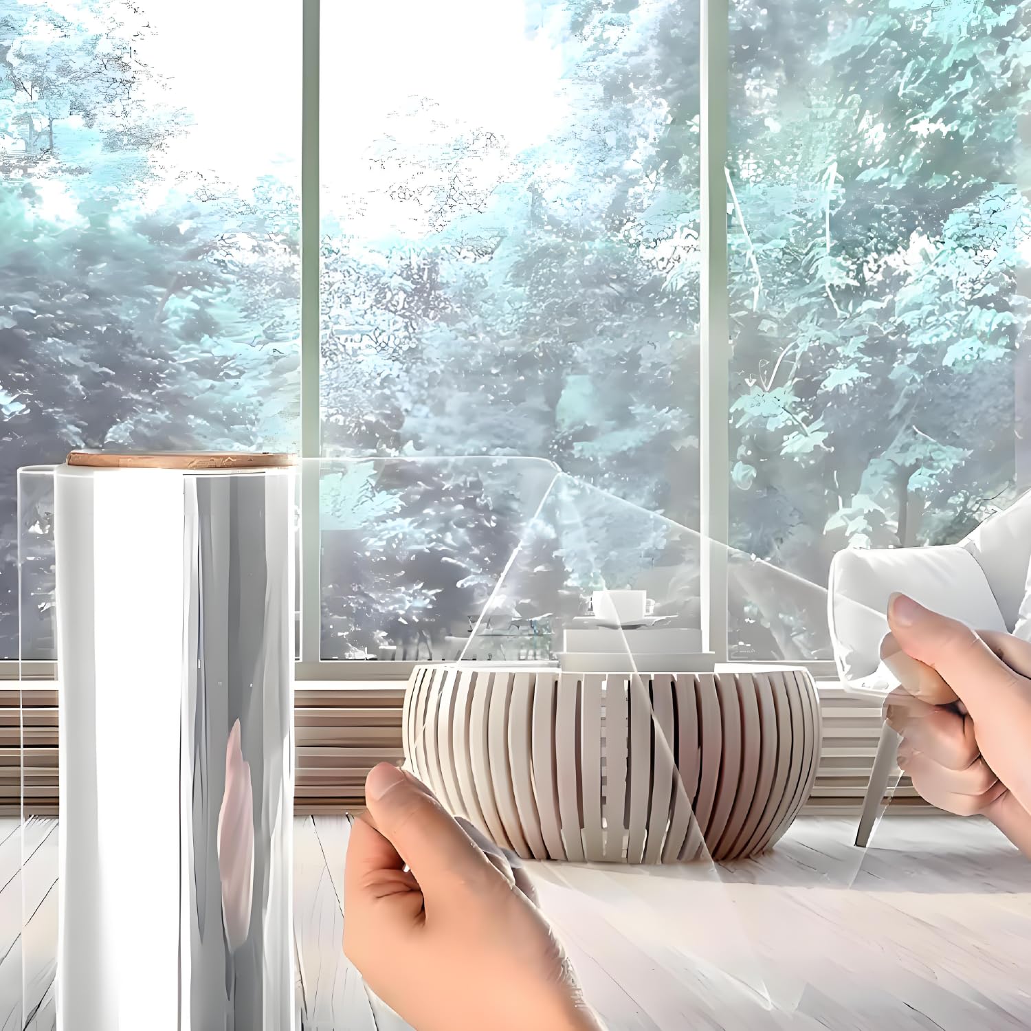 Avoid Fensterfolie UV Schutz – Fensterfolie Blickdicht selbstklebend – Für HR++ Glas – Sichtschutzfolie Fenster transparent – Sonnenschutzfolie inkl. Rakel, Messer & Pflanzensprüher (90x300 cm) Durchsichtig 90x300cm Angebot bei HelloDeals