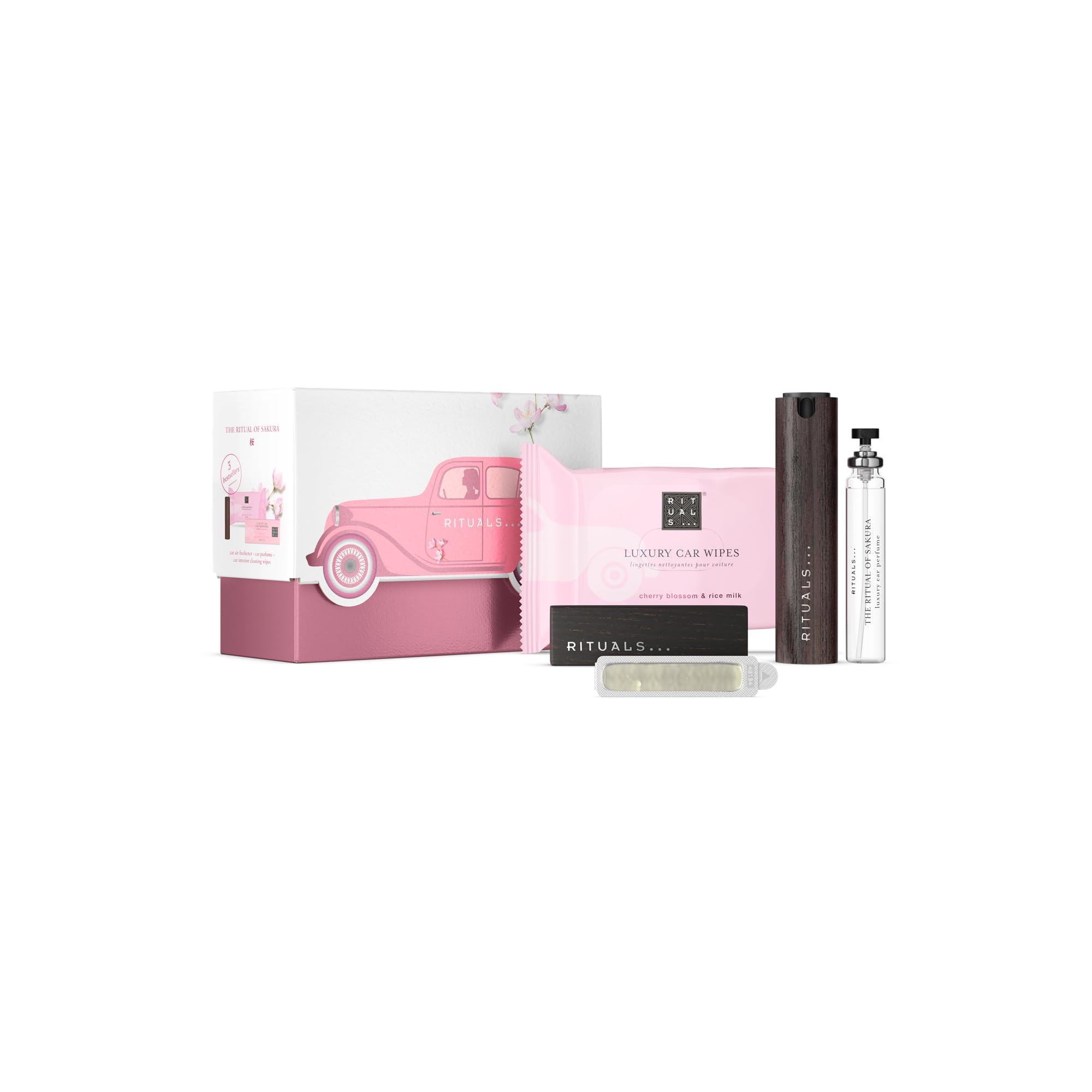 RITUALS The Ritual of Sakura Autoparfum Geschenkset – Enthält ein Autoparfum, eine Packung Autotücher und einen wiederverwendbaren Holzhalter mit 2 nachfüllbare Lufterfrischern Sakura - Gift Set Angebot bei HelloDeals