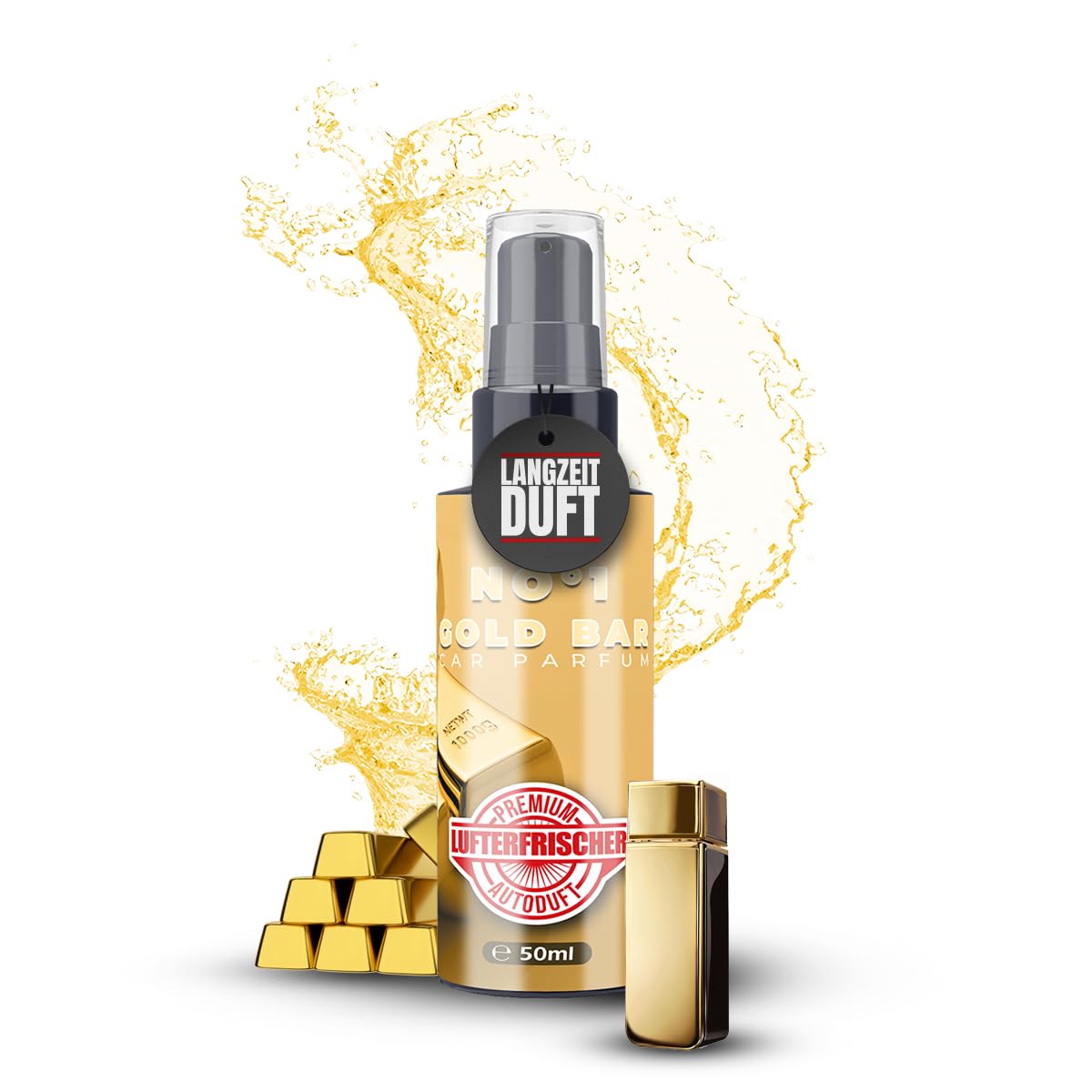 ShinyChiefs FLAVOUR BOMB No1 - Autoduft mit No1 Parfüm for Him-Geruch - Lufterfrischer und Auto Parfüm für den Innenraum, neutralisiert Gerüche im Auto, hochergiebig, Pumpsprühflasche, 50ml Angebot bei HelloDeals