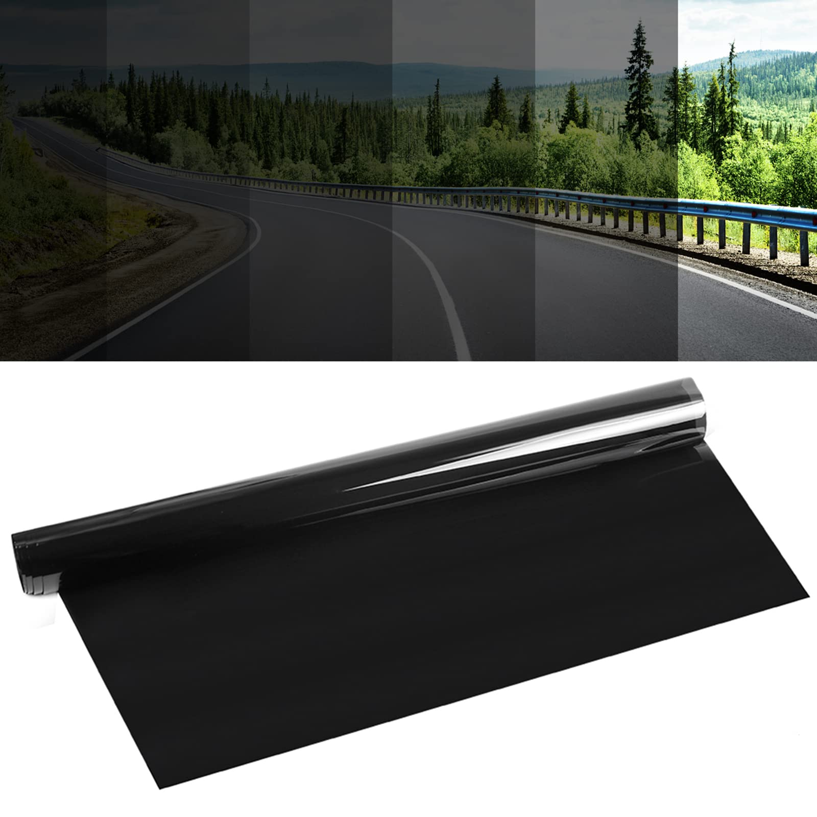 Mioloe Scheibentönungsfolie Auto, 5%/20%/35%/50%/70% VLT Autoscheiben Tönungsfolie Auto Tönung Glas Verdunkelung Aufkleber Sommer UV-Schutz Autozubehör, 50 * 300CM (35% VLT) 35%vlt Angebot bei HelloDeals