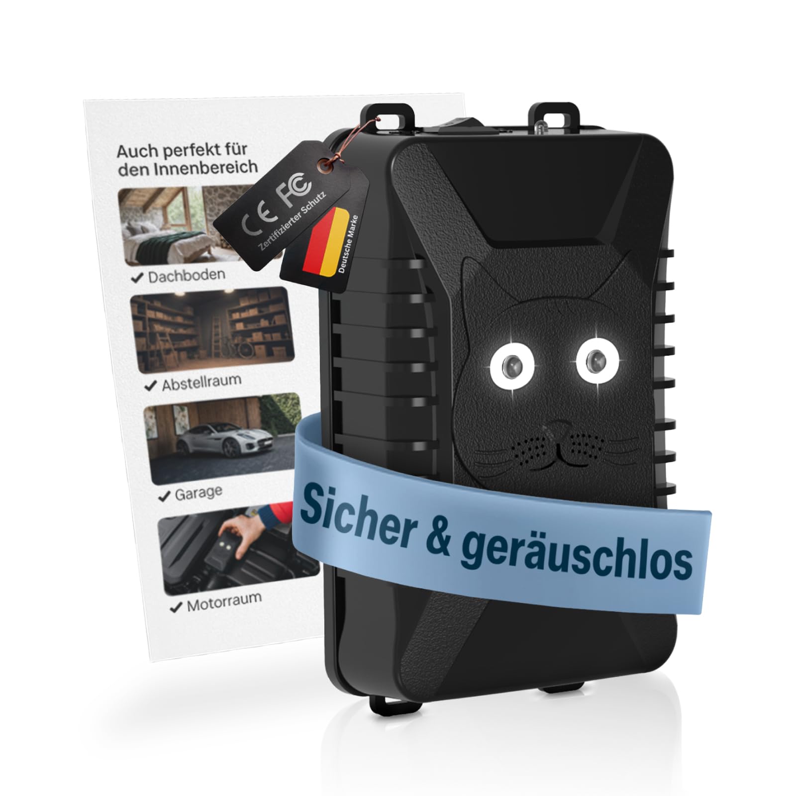 WERTWERK® Maderschreck Auto – Marderabwehr mit Ultraschall & Lichtblitz, Gerät zum Marder vertreiben im Motorraum, Dachboden, Garage & Haus, flexibel nutzbar mit Netzteil oder AA-Batterien Angebot bei HelloDeals