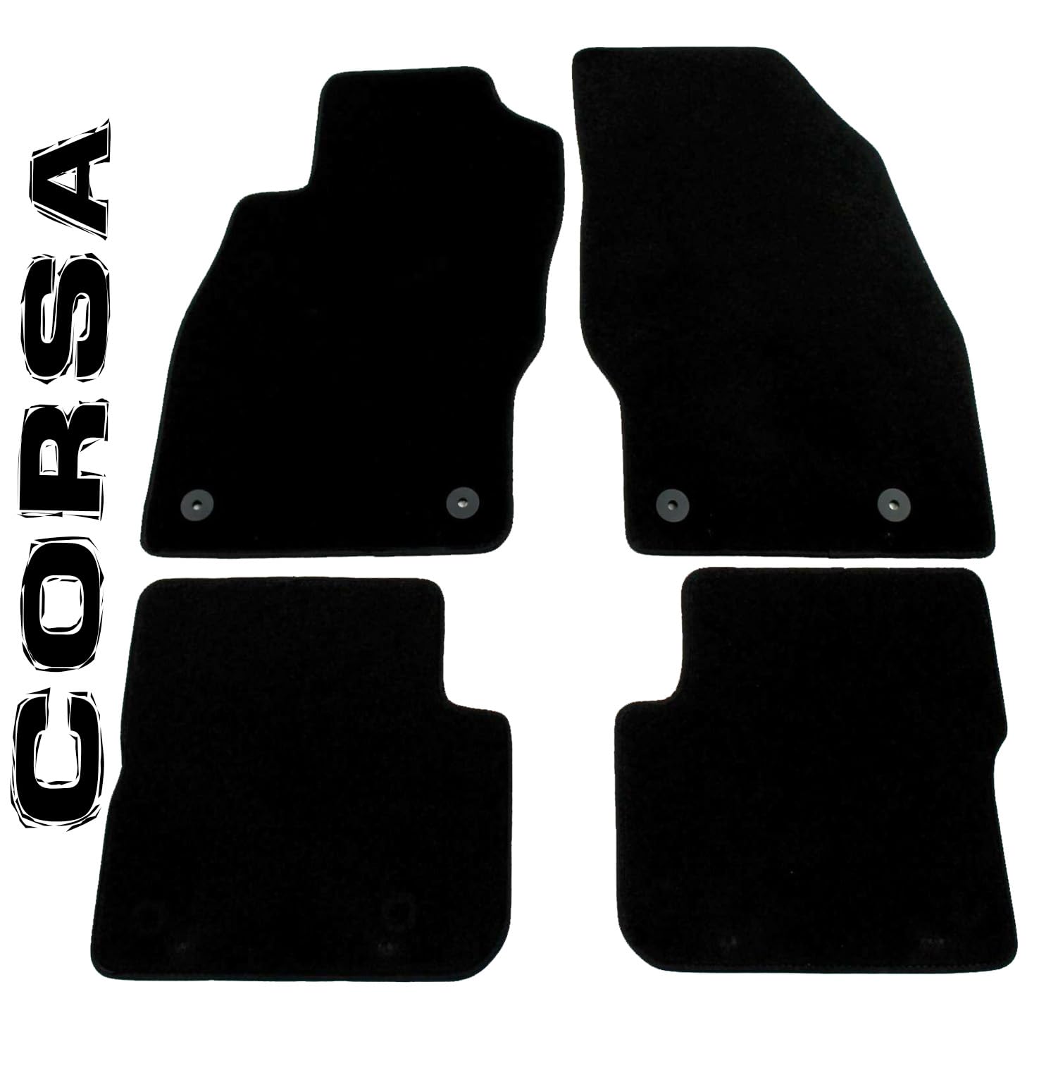 AUTOTEPPICH-STYLERS Q100+ Fußmatten Set passend für Opel Corsa D + E 2006-2019 Matten Autoteppiche Passform Corsa-D Angebot bei HelloDeals