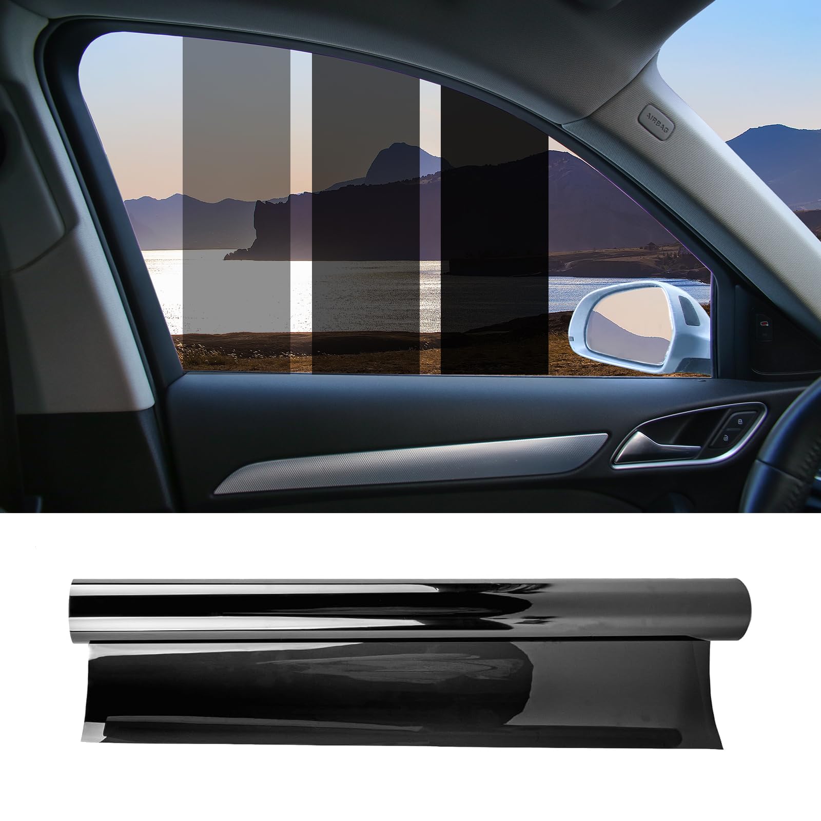 Tönungsfolie Auto, Scheibentönungsfolie Auto 20% VLT, 50 * 300CM Scheiben Tönung Folie Auto für blockiert Hitze, Blendung, UV und IR-Strahlen Schwarz - 20% Lichtübertragung Angebot bei HelloDeals