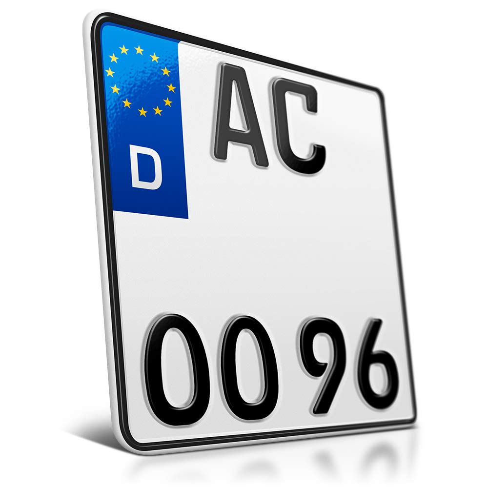 schildEVO 1 Motorrad Kennzeichen | 180 x 200 mm | Motorradkennzeichen Saison | Roller | Kraftrad | DHL-Versand Angebot bei HelloDeals