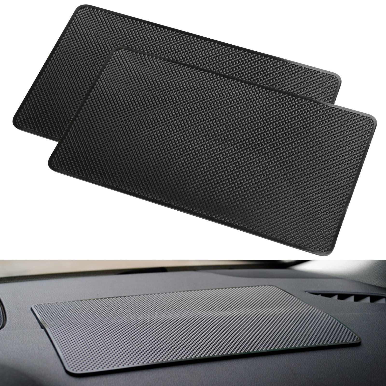 2 Stück Antirutschmatte Anti Rutsch Matte für Auto Armaturenbrett Antirutsch Pads Silikon-Fixierkissen Wird für Autodekorationen, Brillen, Handys Verwendet Angebot bei HelloDeals