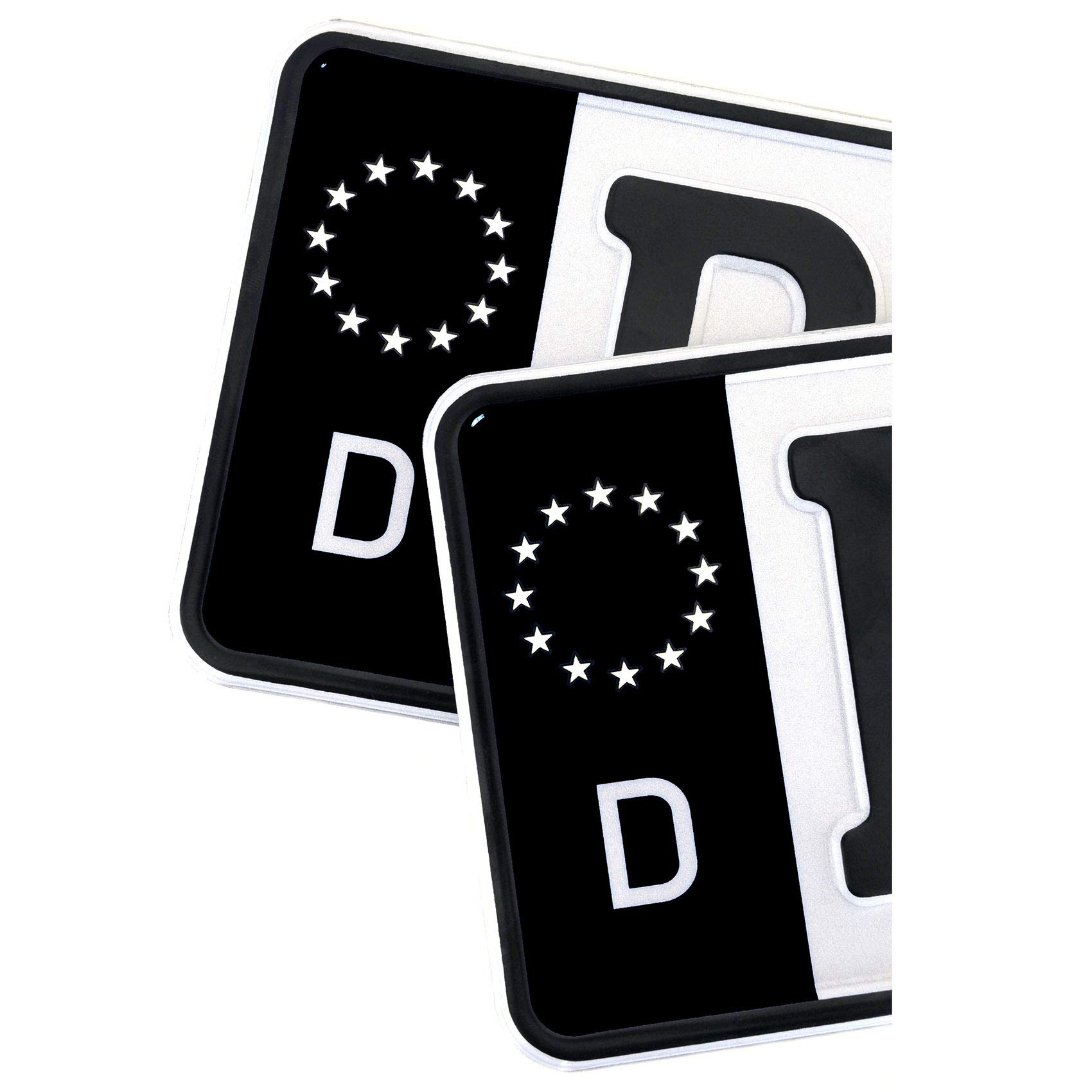 2 x Kennzeichen Sticker passgenau für EU Feld 11x5cm Design Aufkleber für Nummernschild Folie KFZ Schwarz oder mit Fahne waschstraßenfest R059 (04 Deutschland, Classic) 04 Deutschland Classic Angebot bei HelloDeals