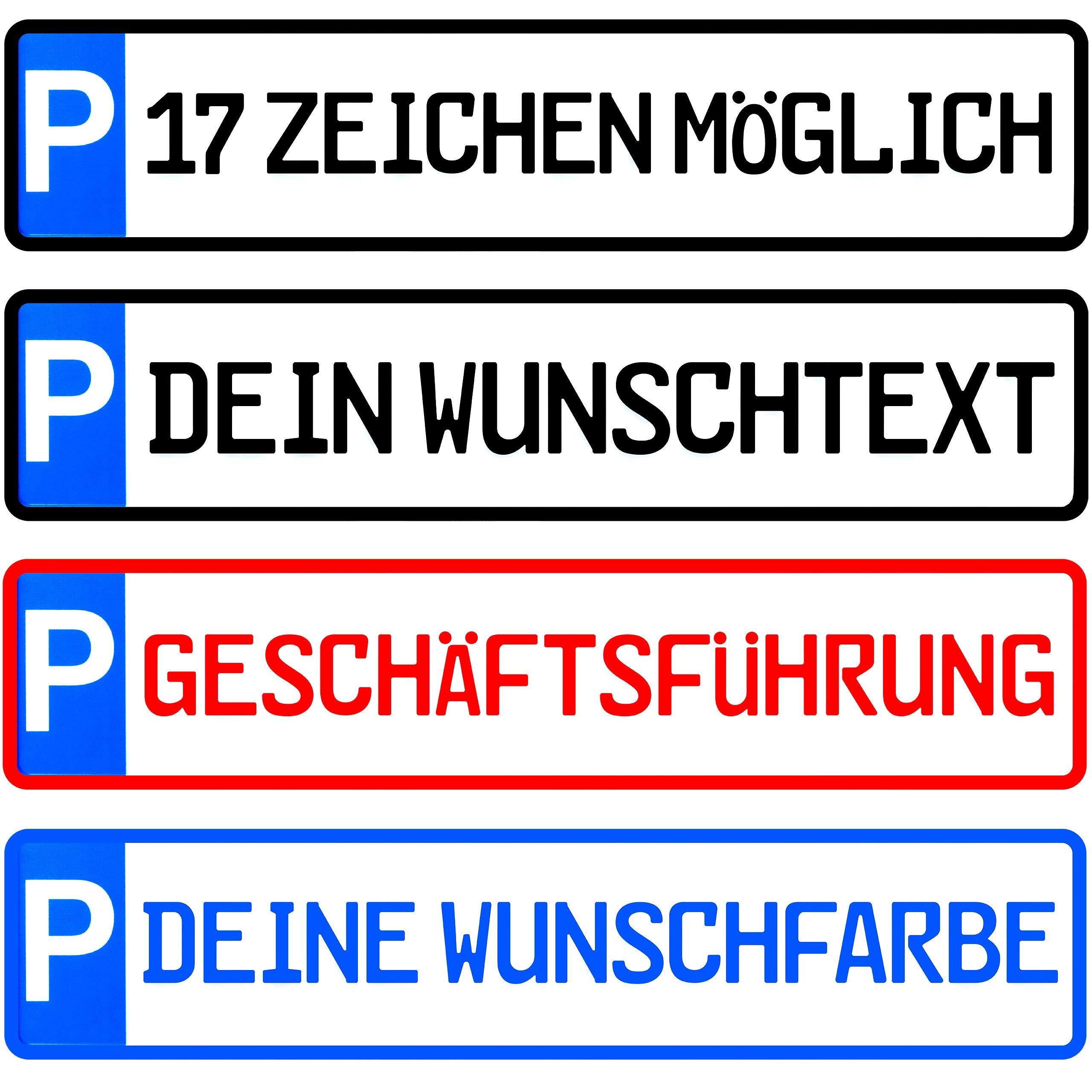 L & P Car Design Kennzeichen 1 Stück Parkplatzkennzeichen 17 Zeichen möglich Parkplatzschild individuell Wunschtext/Farbe/Bohrung/Parkplatz Kunden Besucher Privat Wunschprägung Angebot bei HelloDeals