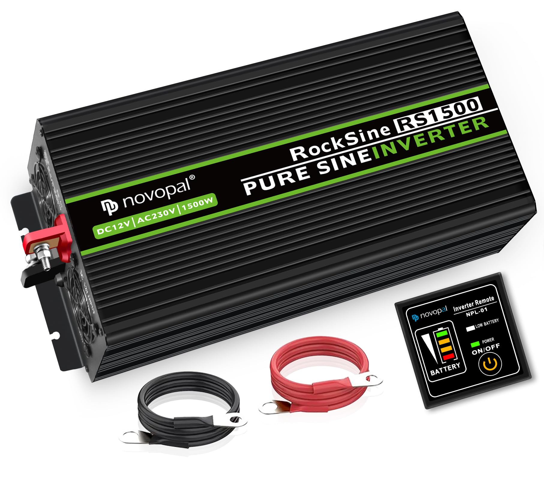novopal 1500W KFZ reiner Sinus Spannungswandler-Auto Wechselrichter 12v auf 230v Umwandler-Inverter Konverter mit 2 EU Steckdose und USB-Port-inkl. 5 Meter Fernsteuerung-Spitzenleistung 3000 Watt PT1500W 12V Angebot bei HelloDeals