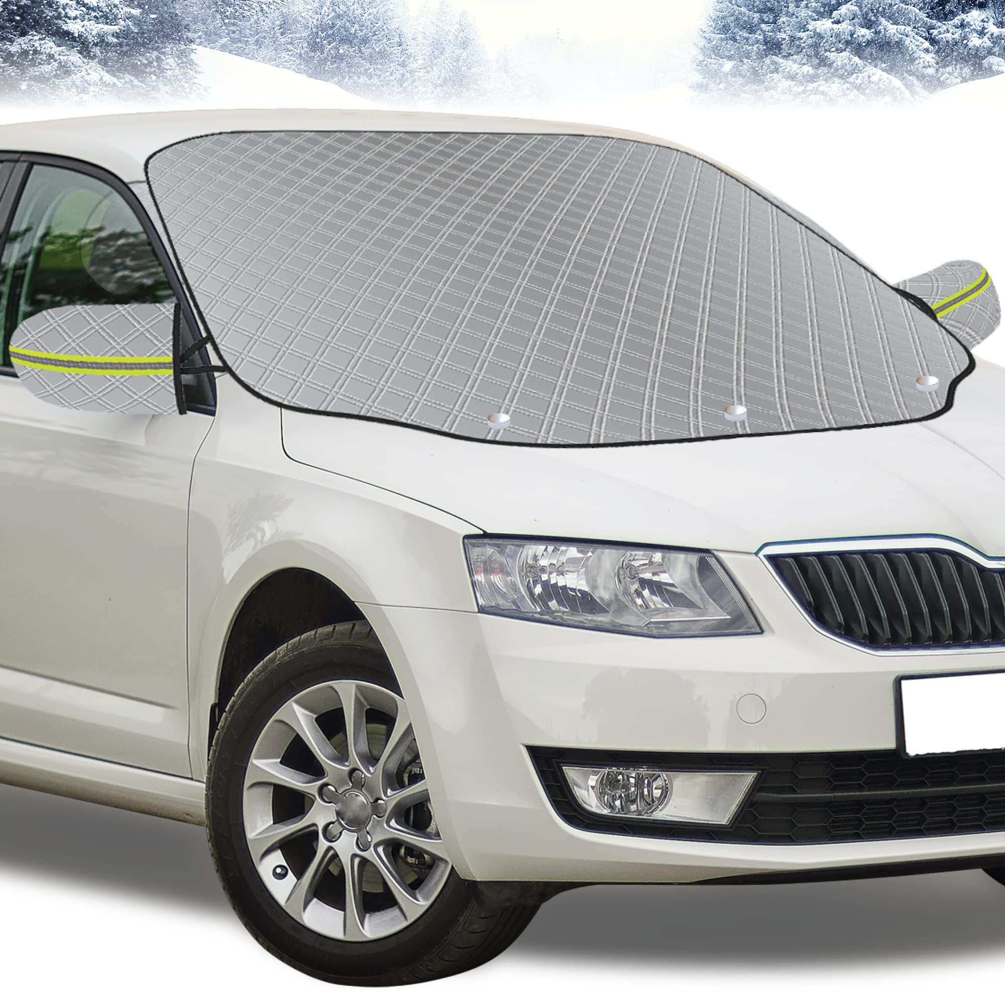 GADLANE Auto Frontscheibenabdeckung Winter - Magnetische Windschutzscheibenabdeckung - Faltbar, Extra Dick und Wasserdicht - für Frost, EIS, Schnee, Sonne - 145 x 118 cm Klein Angebot bei HelloDeals