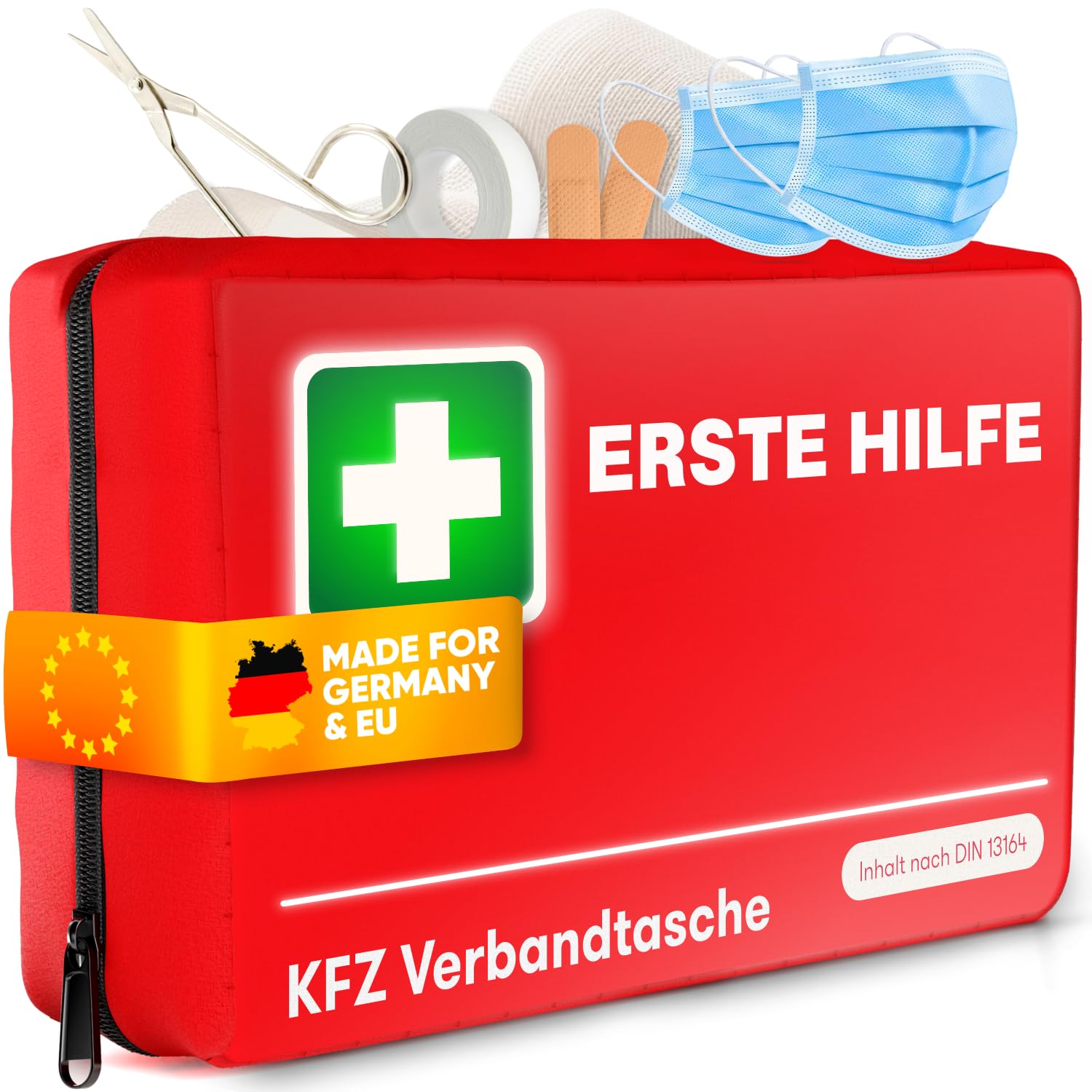 PURAHELP® Erste Hilfe Set Auto [DIN 13164] - Verbandstasche fürs PKW StVO Konform für 2025 - KFZ Verbandskasten & Sanikasten - Kompaktes Notfallset für Fahrzeuge - Auto Verbandsset nach aktueller Norm Angebot bei HelloDeals