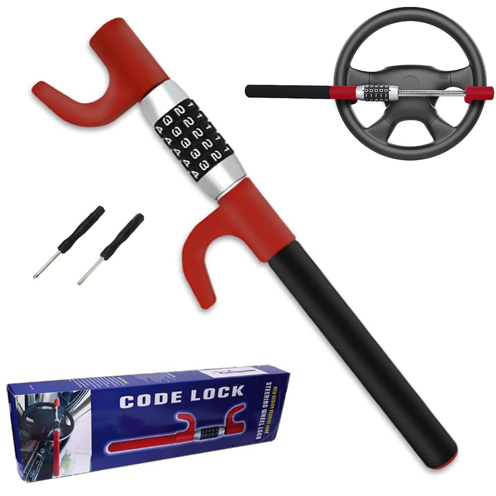 Lenkradkralle Lenkradschloss Zahlenschloss 5-stelliger 100000 Gruppen Sicherheitscode, Lenkrad Diebstahlsicherung Lenkradsperre Diebstahlschutz Radkralle 46-68,5cm für Auto Wohnmobil LKWs PKW KFZ Angebot bei HelloDeals