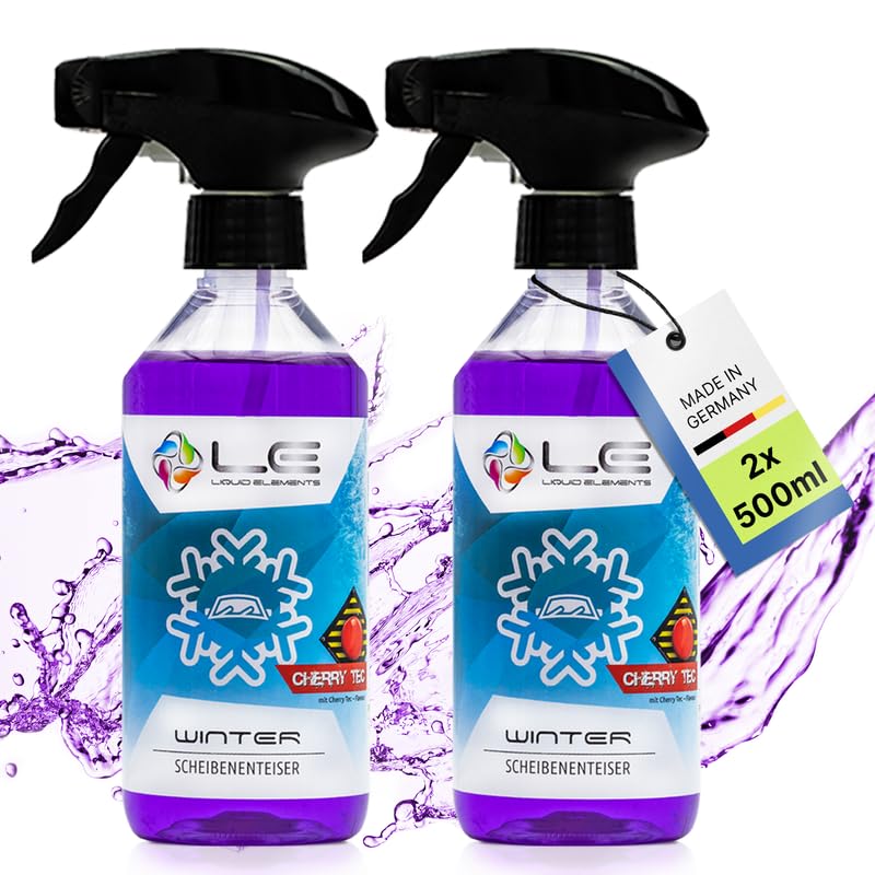 Liquid Elements – Winter Scheibenenteiser Spray Auto 2X 500ml – Enteiserspray schnell wirksam bis -45° C – Auto Enteiser entfernt EIS ohne Kratzen & verhindert Wiedervereisung (Cherry Tec) Angebot bei HelloDeals