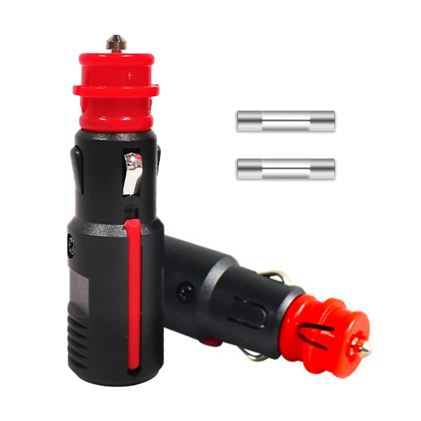 YSOOUA Zigarettenanzünder Stecker Auto 12V Stecker 2 Stk Sicherheits-Universalstecker Normstecker mit 8A 10A Sicherung 12V-24V für Auto LKW PKW Motorrad Kühlbox Navi Auto Handstaubsauger (2 Stk) Angebot bei HelloDeals