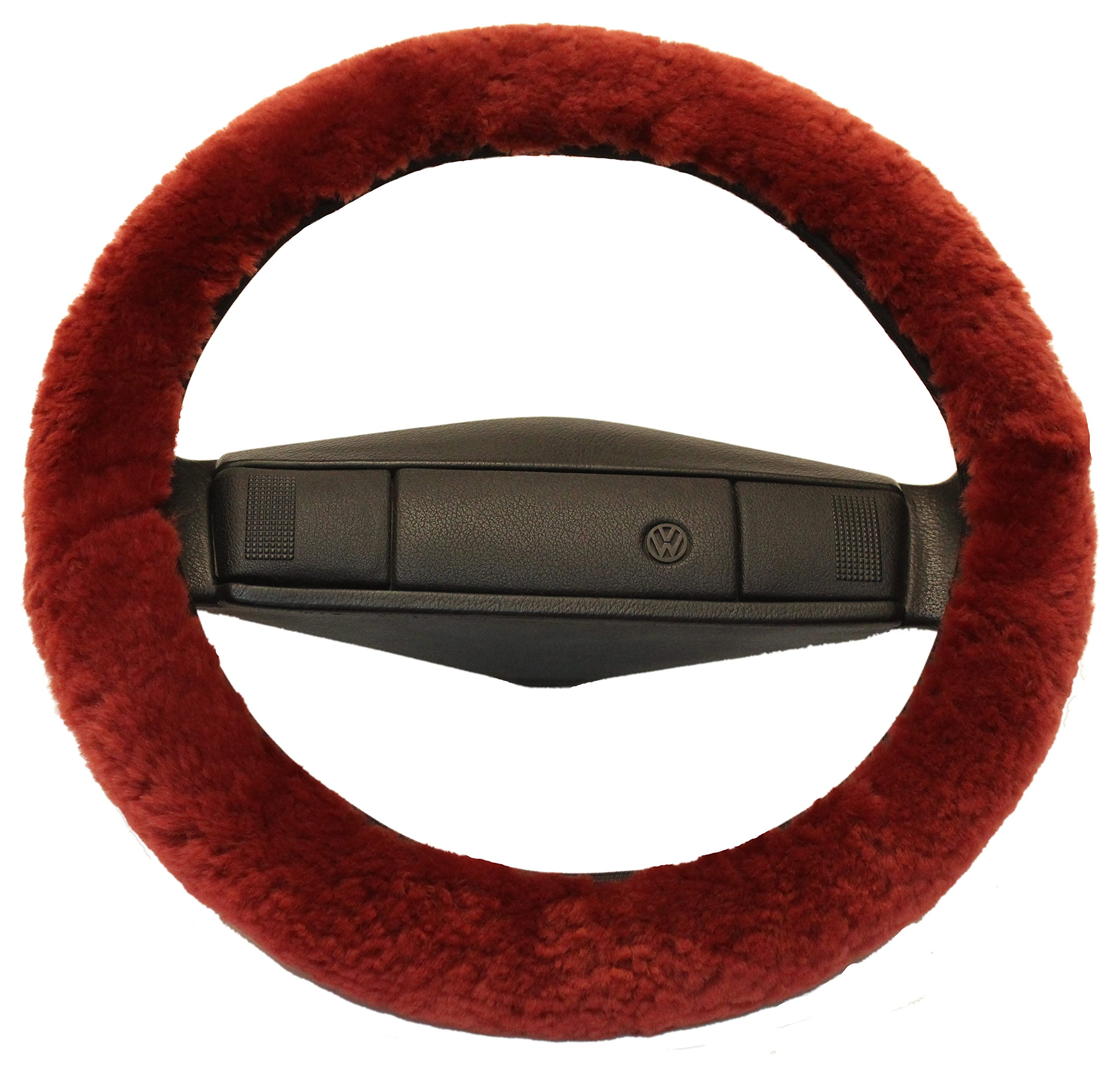 Reissner Lammfelle | LERA-15-BOR | Lenkradbezug Lenkradschoner Lenkradhülle für Auto und Wohnmobil | Echtes Merino Lammfell | Florhöhe 15mm | passend für ⌀40cm | Anti Rutsch | Farbe Bordeauxrot Angebot bei HelloDeals