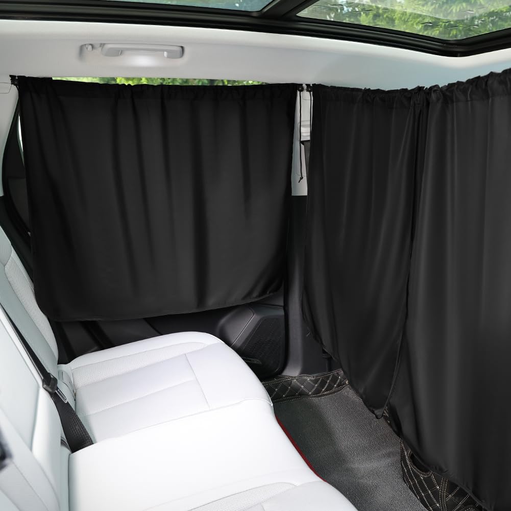 Alaoo Auto-Trennvorhang, 140 x 80 cm Trennvorhang Set, Abnehmbarer Auto-Sonnenschutz, Verstaubarer Auto-Sichtschutzvorhang, Verdunkelungsvorhang für Camping, Nickerchen 4pcs-140*80CM Angebot bei HelloDeals