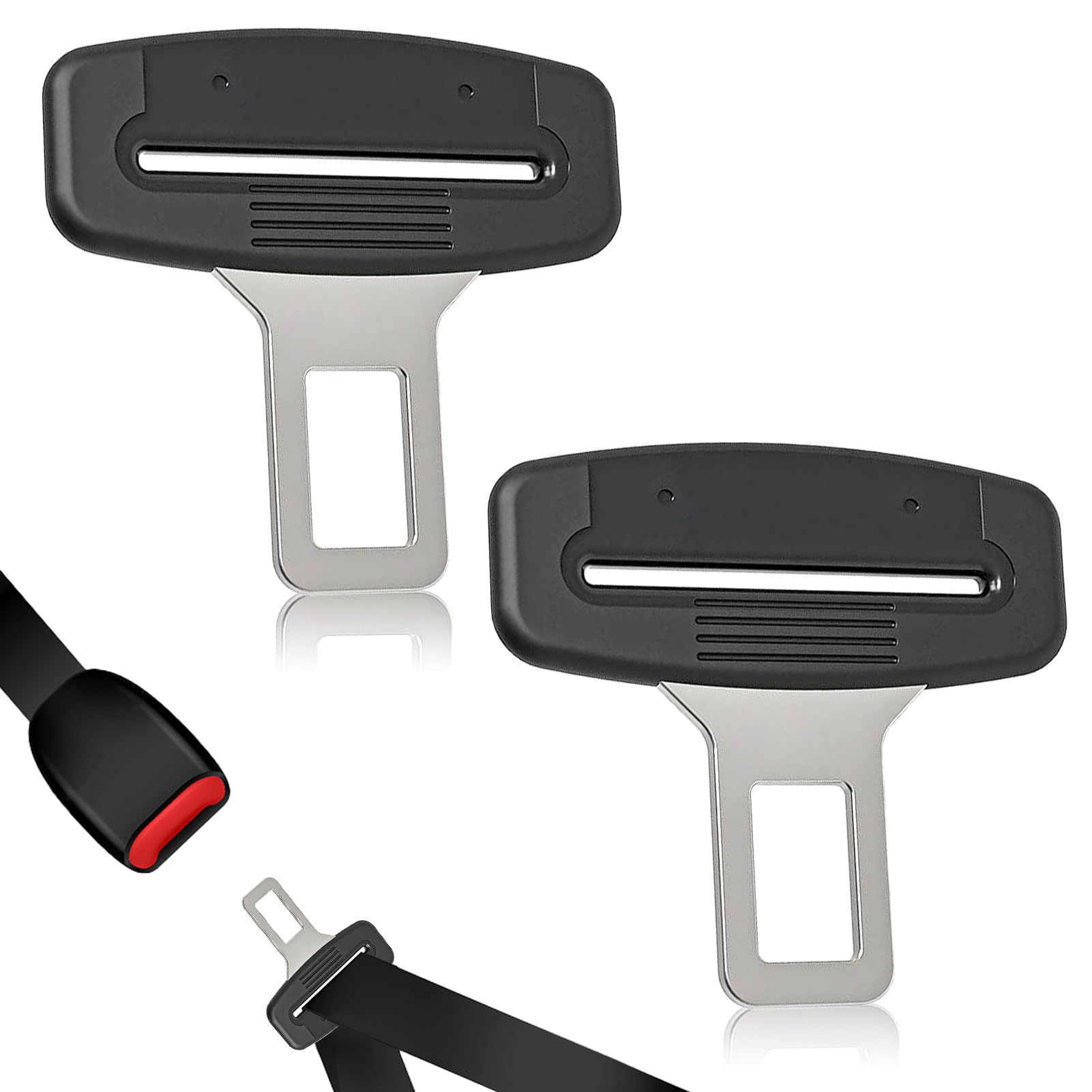 Wefaly 2 Stück Anschnaller Adapter, Universal Sicherheitsgurt Clip Zinklegierung Gurtschloss Gurtschloss Adapter Anschnaller für Haustier Meisten PKW und LKW (Schwarz) Angebot bei HelloDeals
