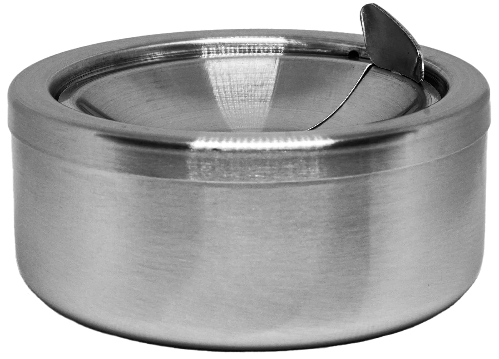 1x Aschenbecher mit Deckel aus Edelstahl 12 cm x 5,5cm | Aschenbecher für draußen und drinnen | Windaschenbecher | Klappaschenbecher | elegantes Design | WeLui Angebot bei HelloDeals