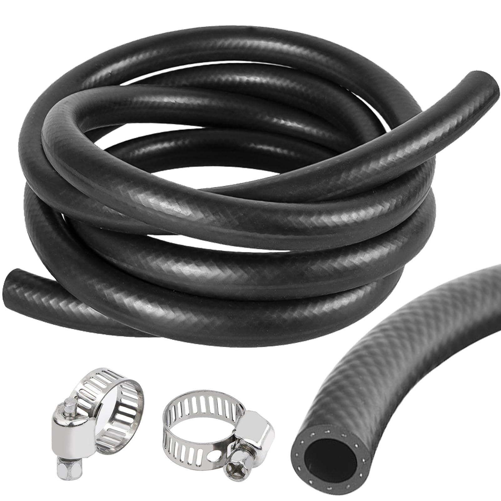 Gummi Schlauch Kühlerschlauch, Ø 8 mm NBR Benzinschlauch (Inn 8mm, Auß 14mm), 1 Meter Länge Kraftstoffleitung Dieselschlauch, Kühlwasserschlauch für Benzin Kraftstoff, mit 2 Stück Schlauchschellen 8mm ID - 14mm OD 1 Meter Angebot bei HelloDeals