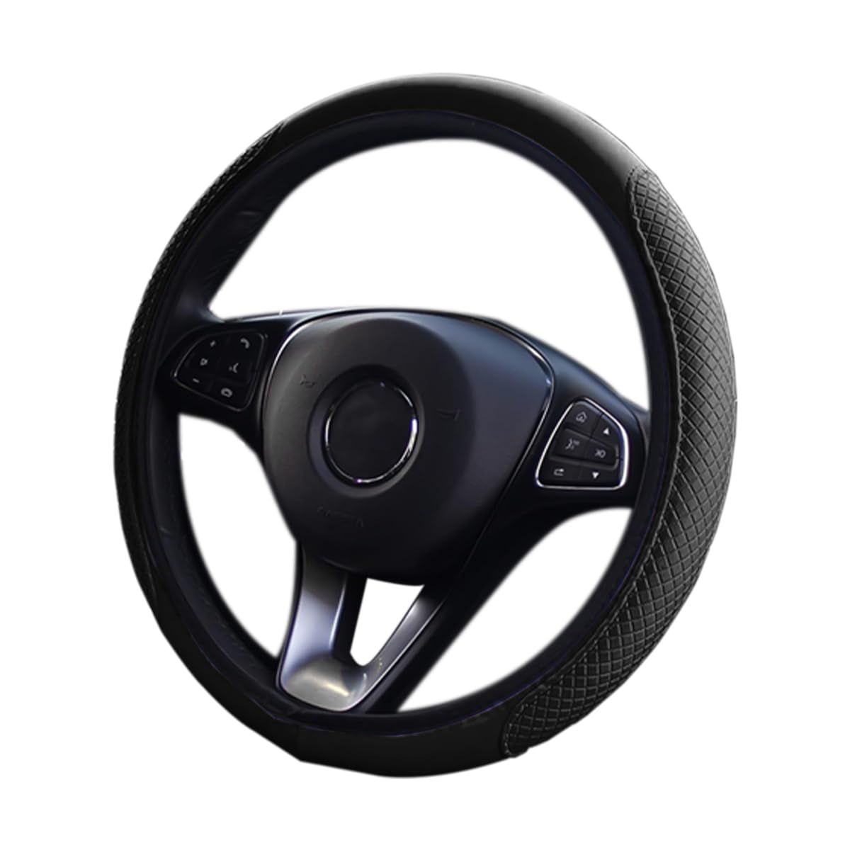 Universal Auto Lenkradhülle Leder Lenkradbezug Elastisch Atmungsaktiv Rutschfest Durchmesser 37-38cm Lenkradbezug Lenkradbezug für Männer Und Frauen, Autozubehör Für Die Meisten Autos (Schwarz) Angebot bei HelloDeals