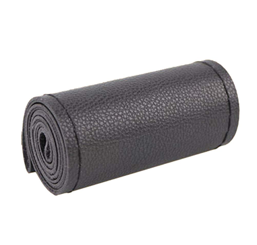 DIY Lenkradbezüge aus weichem Faserleder auf dem Lenkrad des Autos mit Nadel und Faden Innenzubehör schwarz Angebot bei HelloDeals