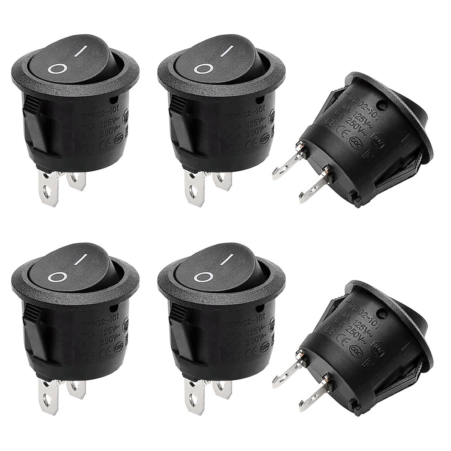 Kryzulax 6 Stück 12V Kippschalter,Kippschalter Rund,Mini 2 Polig Wippschalter,2 Polig EIN/AUS SPST Switch 10 A/125V,6 A/250V,Für Lichtschalter Wohnmobil Auto Motorrad Truck Jeep Off Road Boat Marine Angebot bei HelloDeals