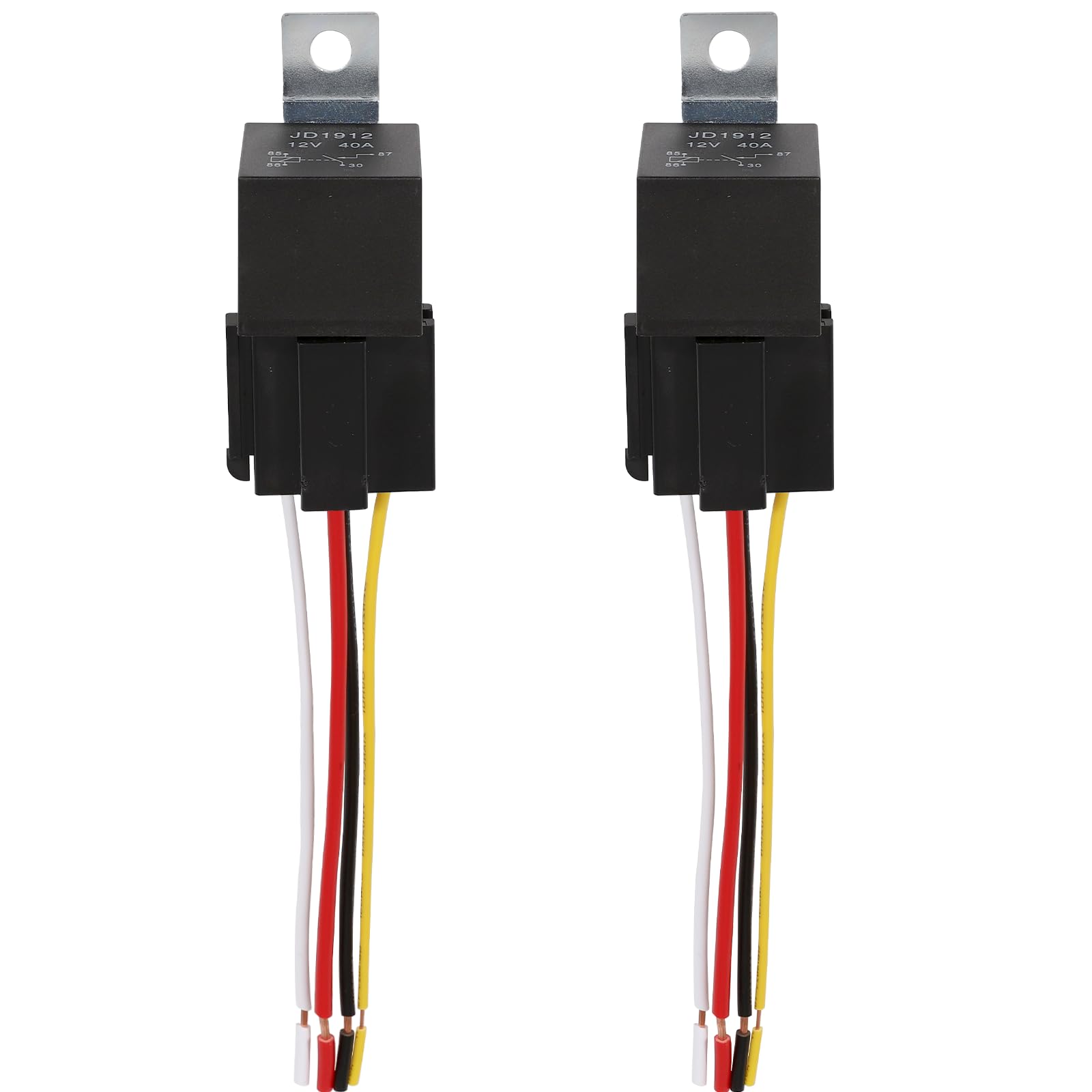 BUNTOR 2 Stück Kfz Relais 12V 40A, 12V Relais Kfz mit Steckdose, 4 Pin Relai für Motorrad, Relai mit 12 AWG Farbig Kabelbaum für Motorrad, LKW, Boot Angebot bei HelloDeals