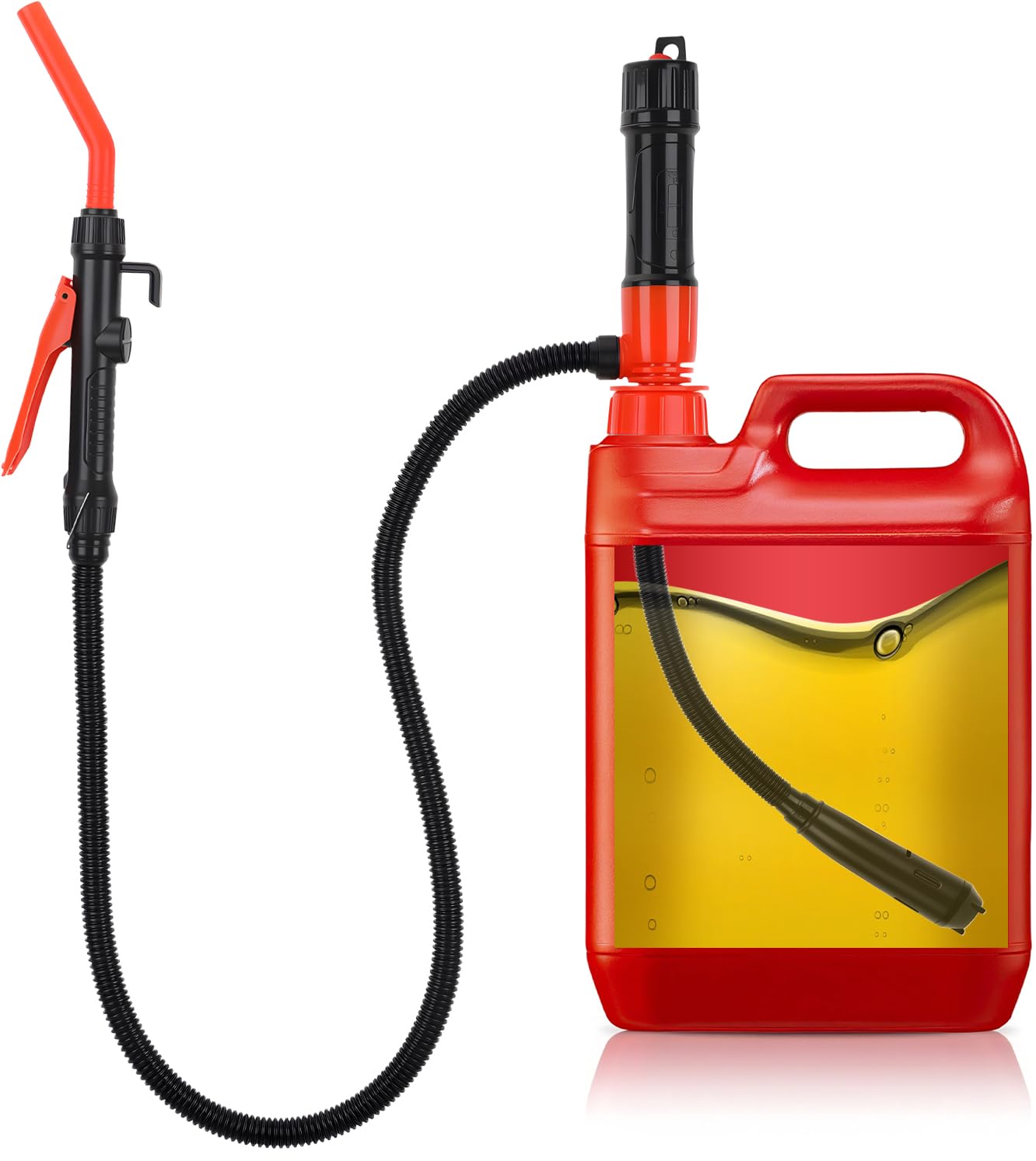 GEAREVER Elektrische Kraftstoff Umfüllpumpe mit 3 Adaptern, Flüssigkeitstransferpumpe Batteriebetriebene Siphon Pumpe Tragbare Benzin Diesel Öl Auto Rasenmäher Absaugung Pumpe Gas Angebot bei HelloDeals