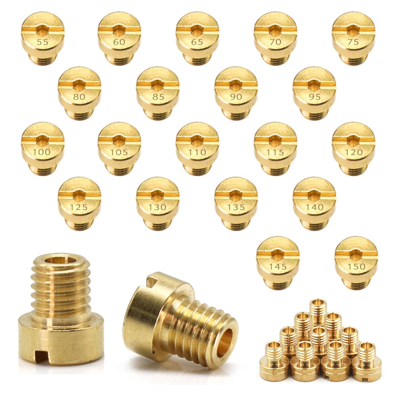 INNAL 20 Stück M6 Vergaser Düsen Hauptdüsenset Satz Anti Rost M6 Vergaserdüsen Satz Hauptdüsen 55 60 65 70 75 80 85 90 95 100 105 110 115 120 125 130 135 140 145 150 für Roller Motorrad Gelb M6 Angebot bei HelloDeals